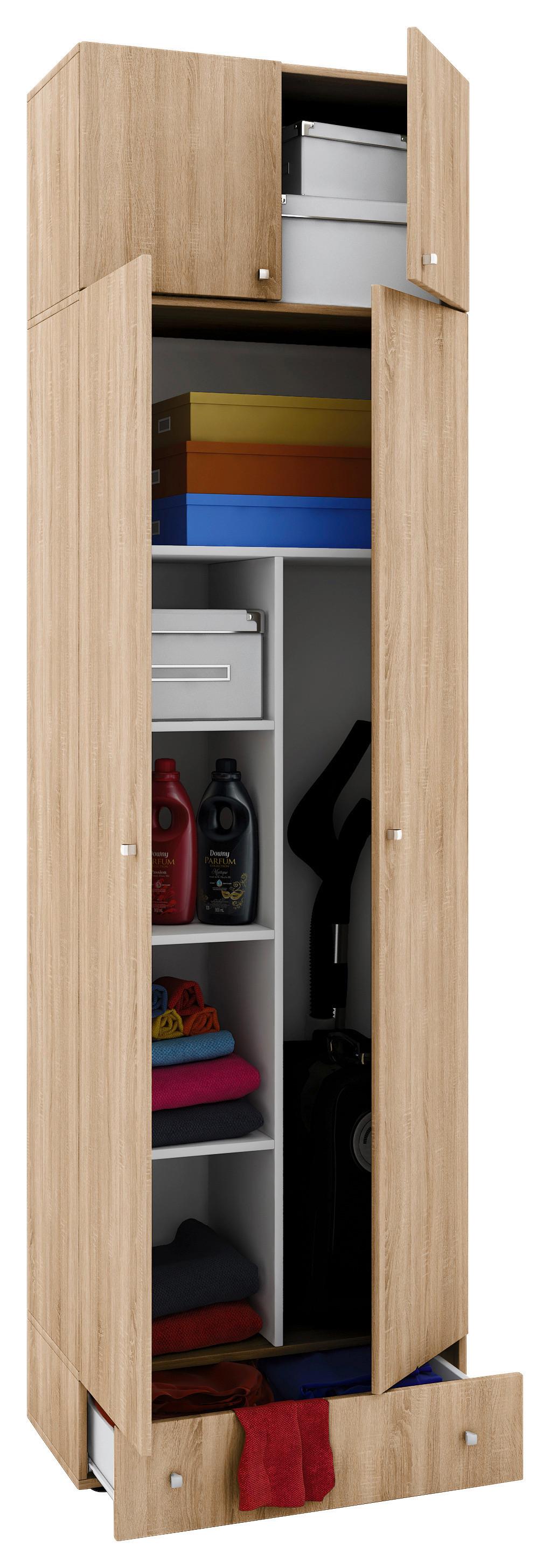 Mehrzweckschrank Vandol II Sonoma Eiche - Silberfarben/Schwarz, MODERN, Holzwerkstoff/Kunststoff (70/238/39cm) - MID.YOU