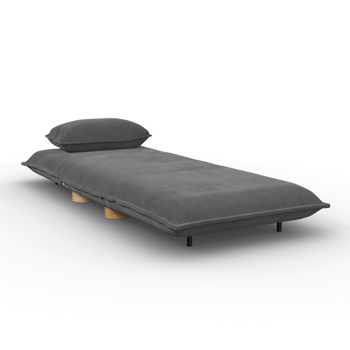 Schlafsessel Bella Bouclé Dunkelgrau - Dunkelgrau/Naturfarben, MODERN, Holz/Textil (83/41/63cm) - Bessagi Home