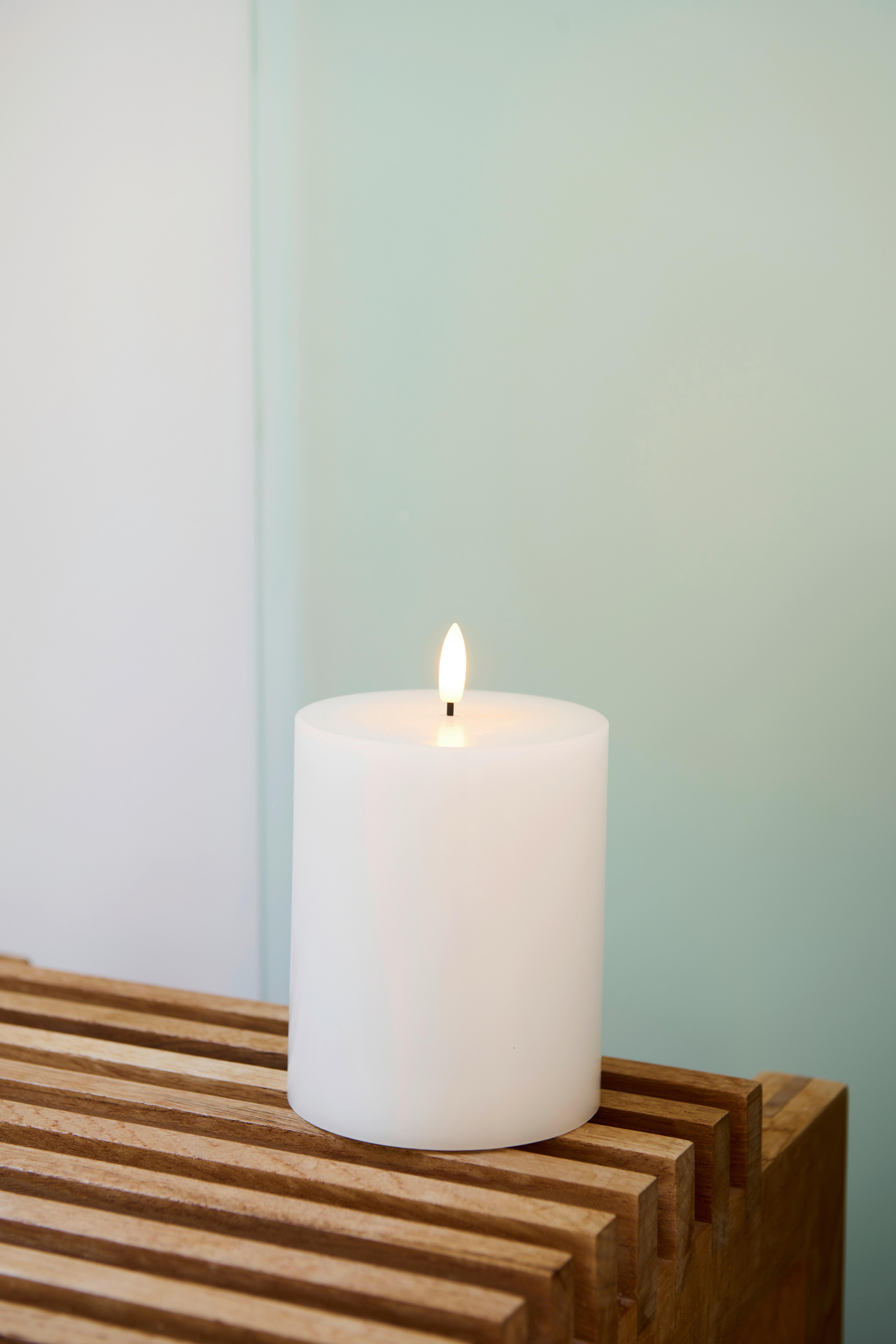 ŚWIECA LED 80632 SILLE - biały, Basics, materiały naturalne (10/12,5cm)