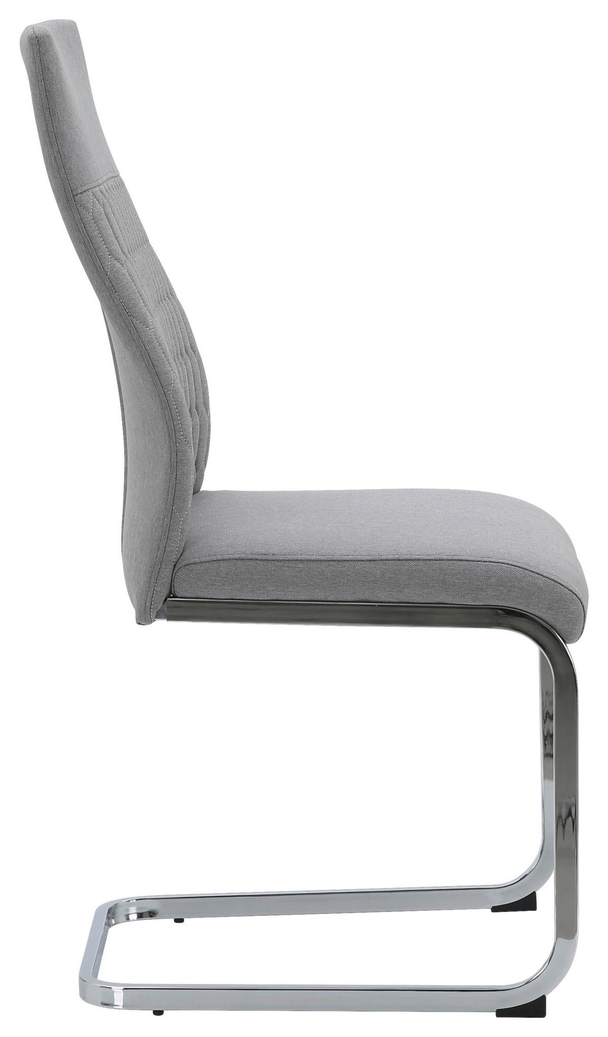 Stolica Erika - siva/srebrne boje, Basics, metal/tekstil (44/99/60cm) - Modern Living