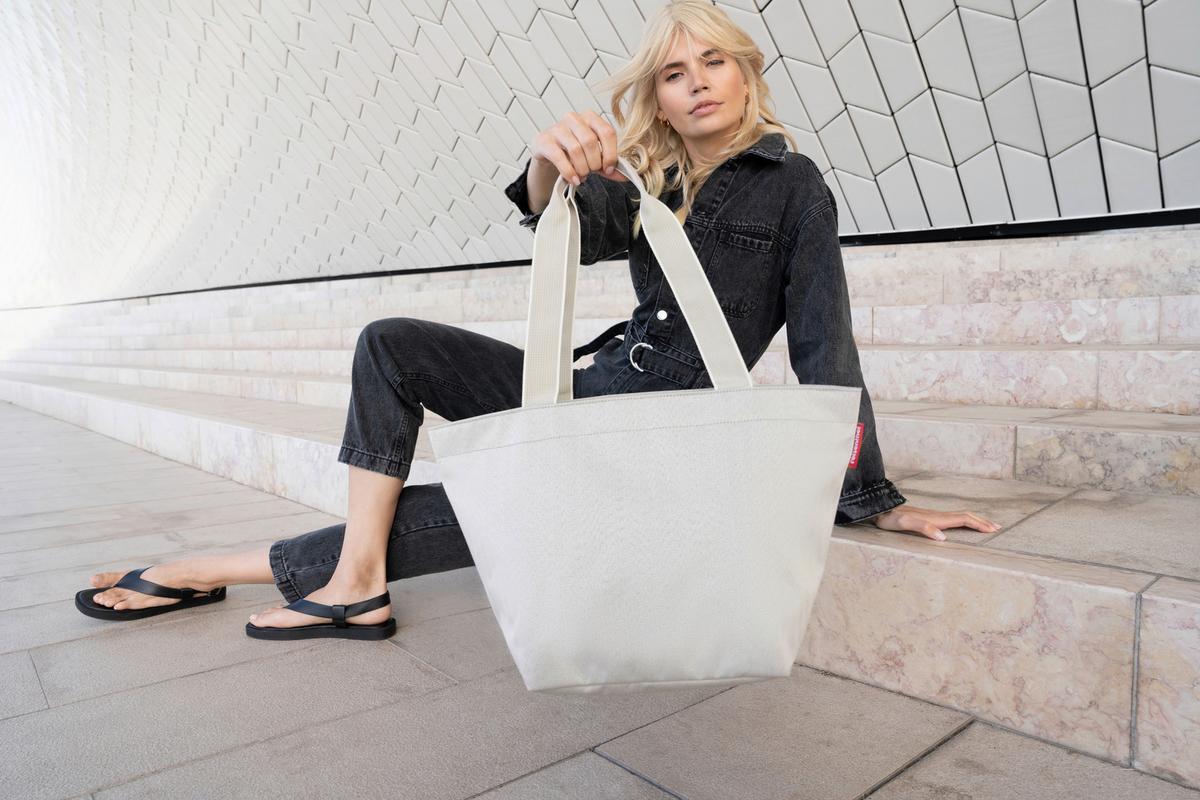 TORBA SHOPPER ZS6049 - beżowy, Basics, tworzywo sztuczne/tkanina (51/30,5/26cm) - Reisenthel
