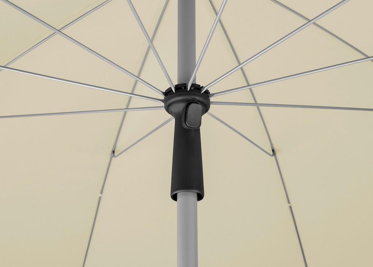 Sonnenschirm Locarno ca. 220x 231x220 cm Naturfarben - Silberfarben/Naturfarben, Basics, Textil/Metall (220/231/220cm) - Schneider
