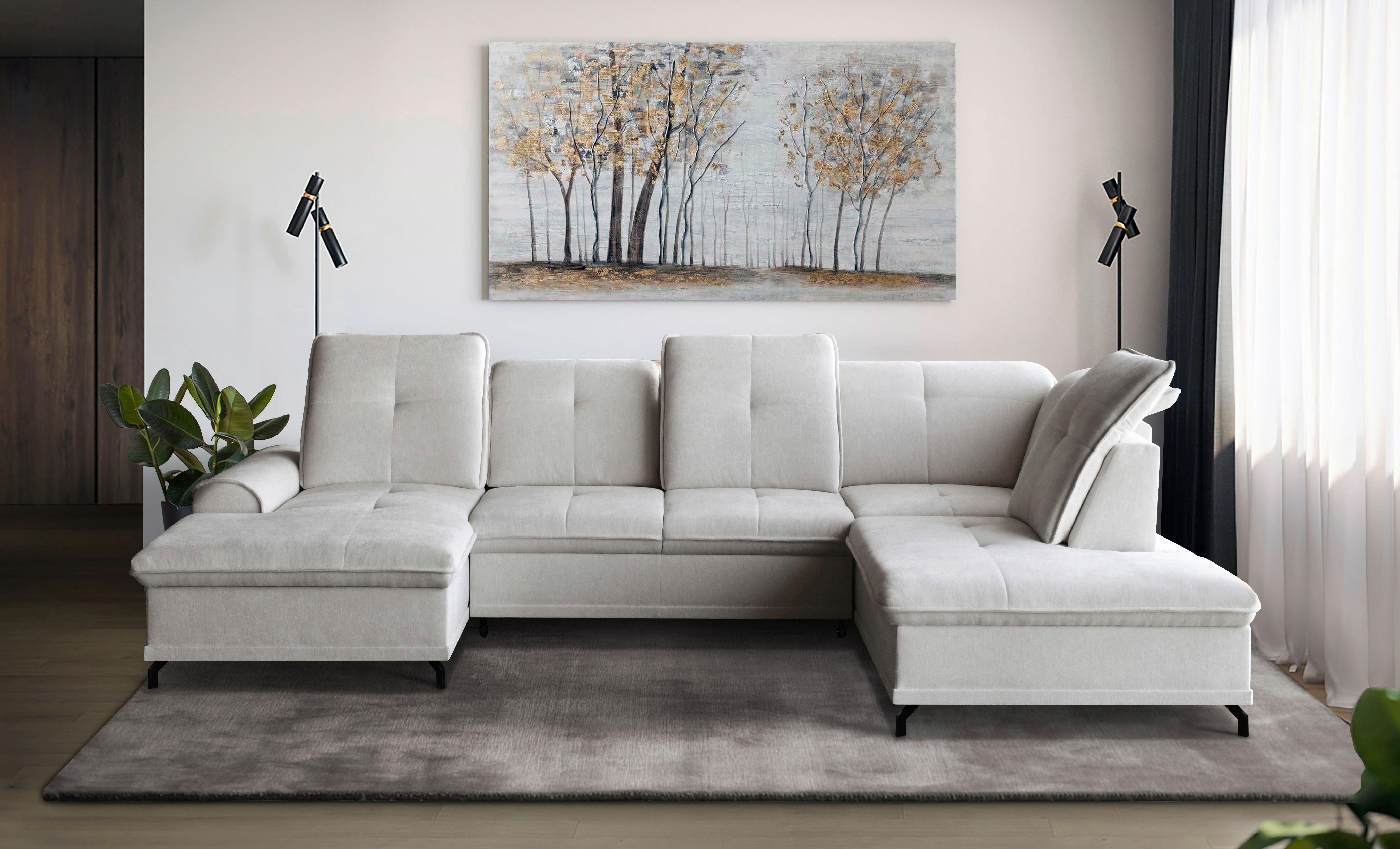 Canapea modulara YOKO - gri deschis, Modern, textil (183/347/235cm) - Luca Bessoni