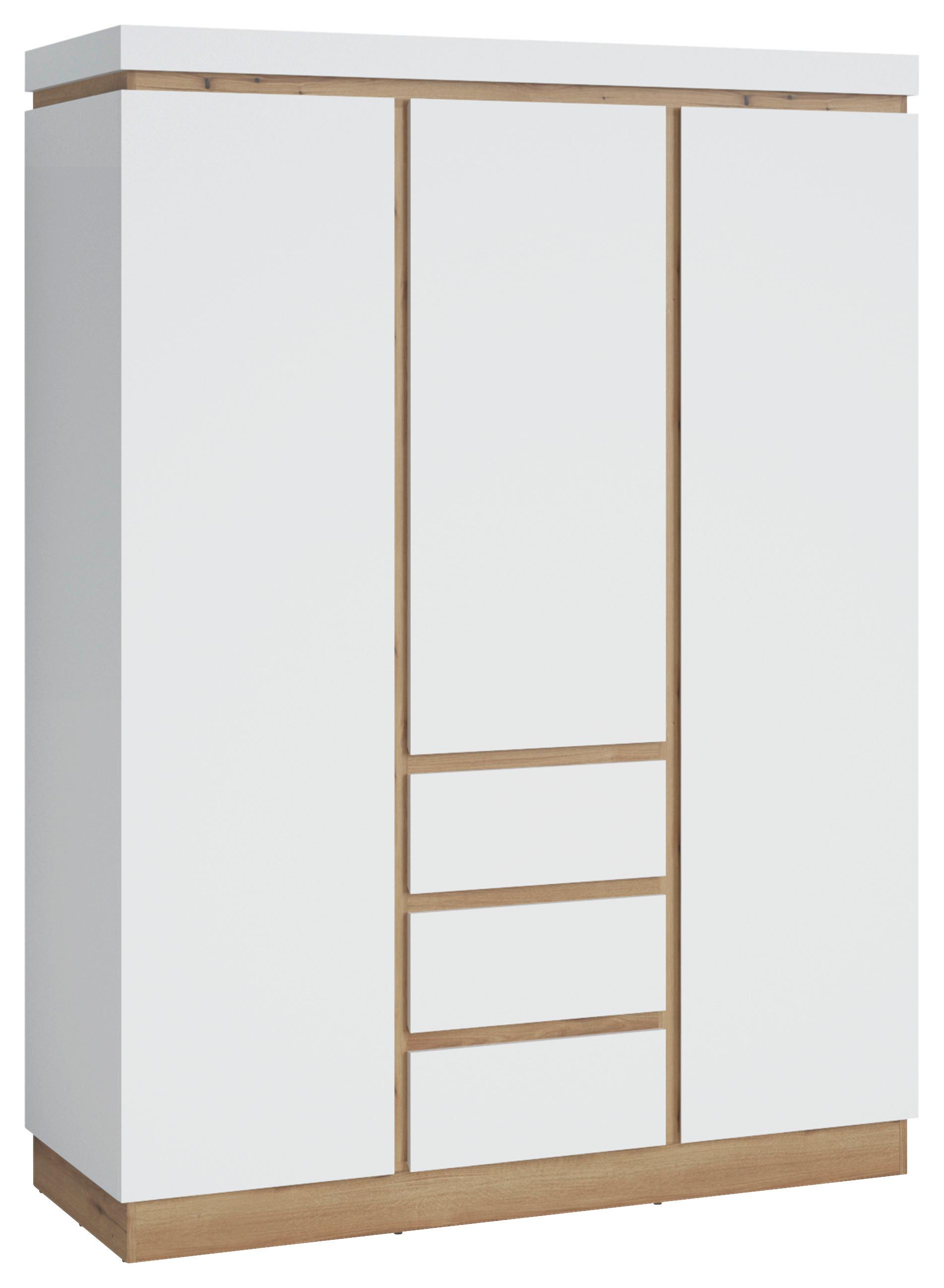 Ormar S Klasičnim Vratima Calabria - bijela/boje hrasta, Moderno, drvni materijal (157,4/211,6/60cm) - Modern Living