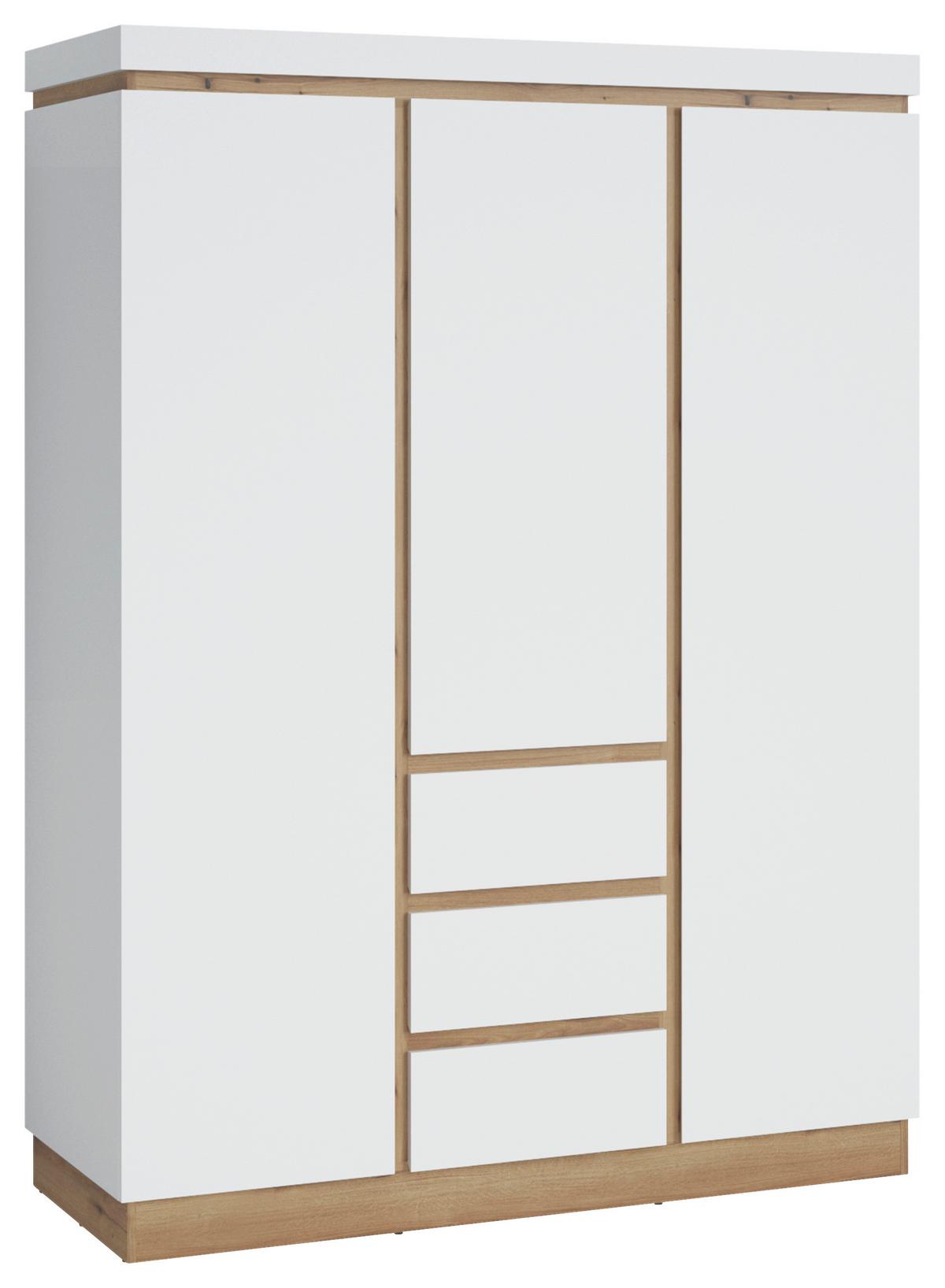 Ormar S Klasičnim Vratima Calabria - bijela/boje hrasta, Moderno, drvni materijal (157,4/211,6/60cm) - Modern Living