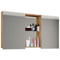 Omara Z Ogledalom Budasi, Hrast - medeni hrast, Moderno, leseni material (112/59/12cm) - MID.YOU