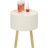 Beistelltisch in Weiß/Natur aus Holz - Braun/Weiß, MODERN, Holz/Holzwerkstoff (38/45/38cm) - Mömax modern living