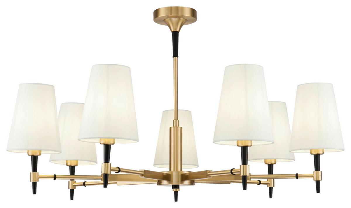 Kronleuchter Zaragoza Messingfarben max. 40 Watt - Messingfarben, Basics, Textil/Metall (88/49/88cm) - MAYTONI