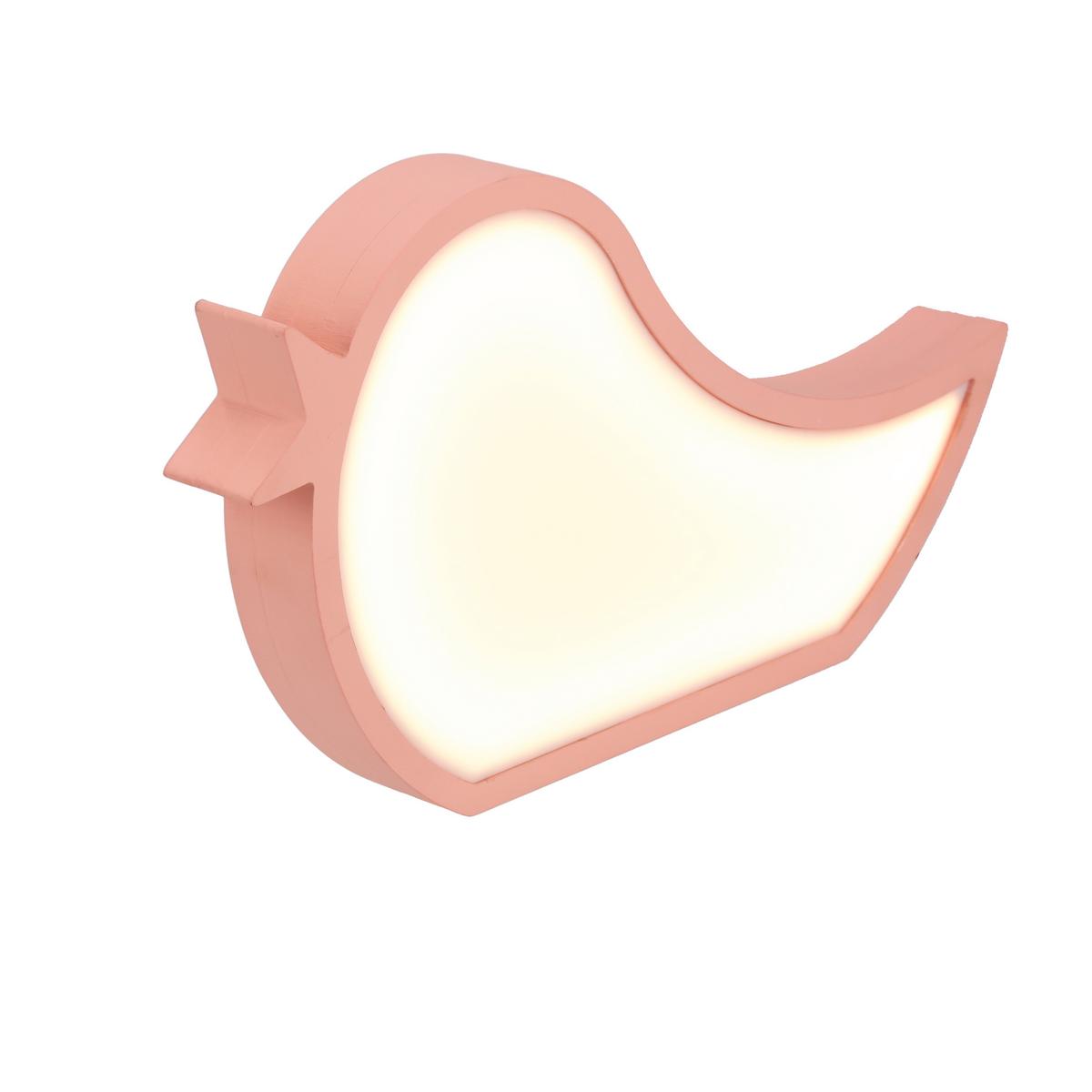 Dječja Stolna Svjetiljka Bird - pink, Basics, drvni materijal/plastika (33.5/3,5/19,5cm)