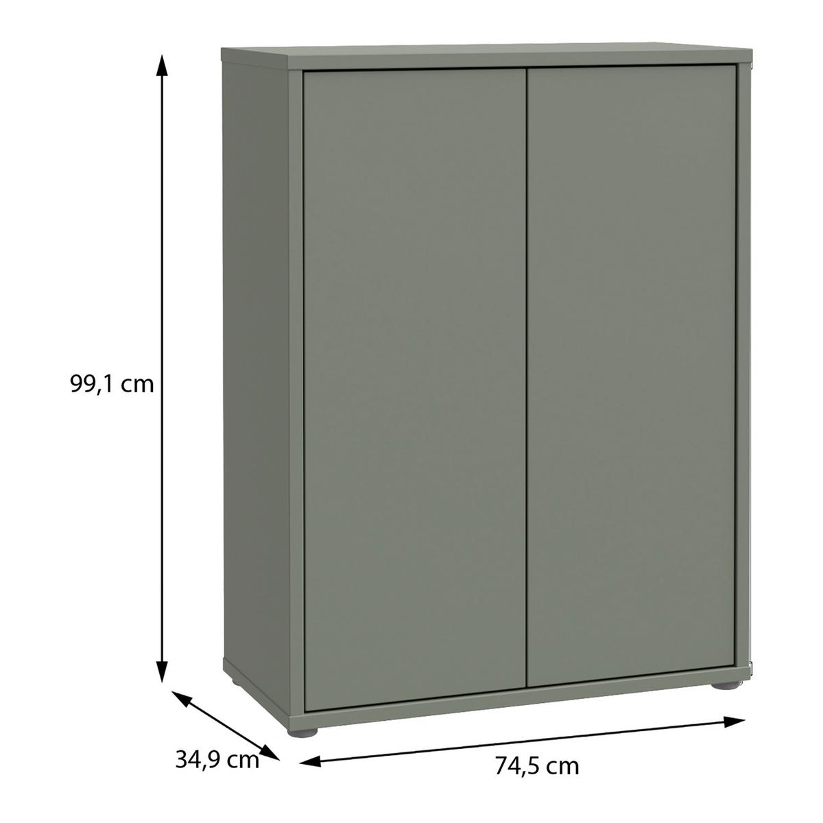 Omara Za Čevlje Alice, Žajbljevo Zelena - siva/žajbljevo zelena, Moderno, umetna masa/leseni material (74,5/99,1/34,9cm) - Xora