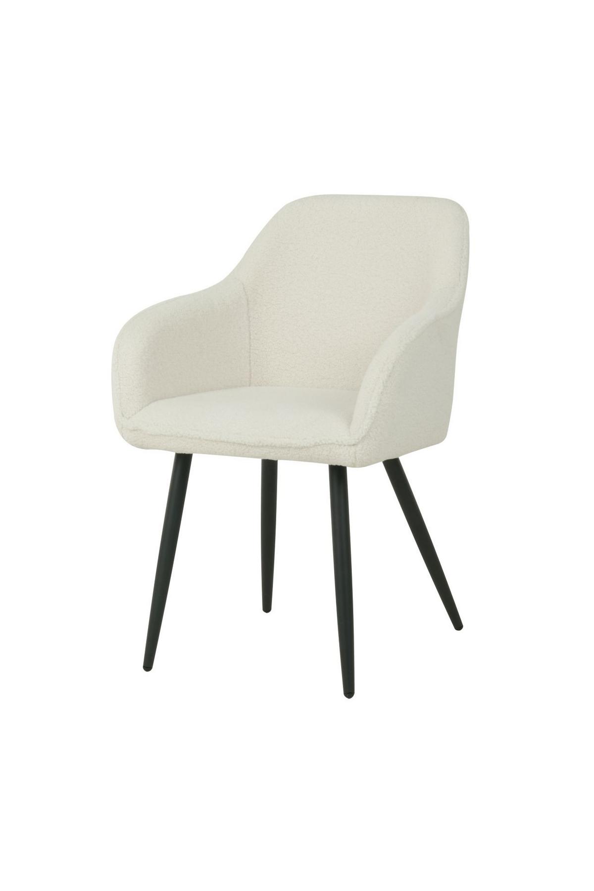 KRZESŁO Z PODŁOKIETNIKAMI TOM - biały/czarny, Modern, metal/drewno (56/82/60cm) - Livetastic