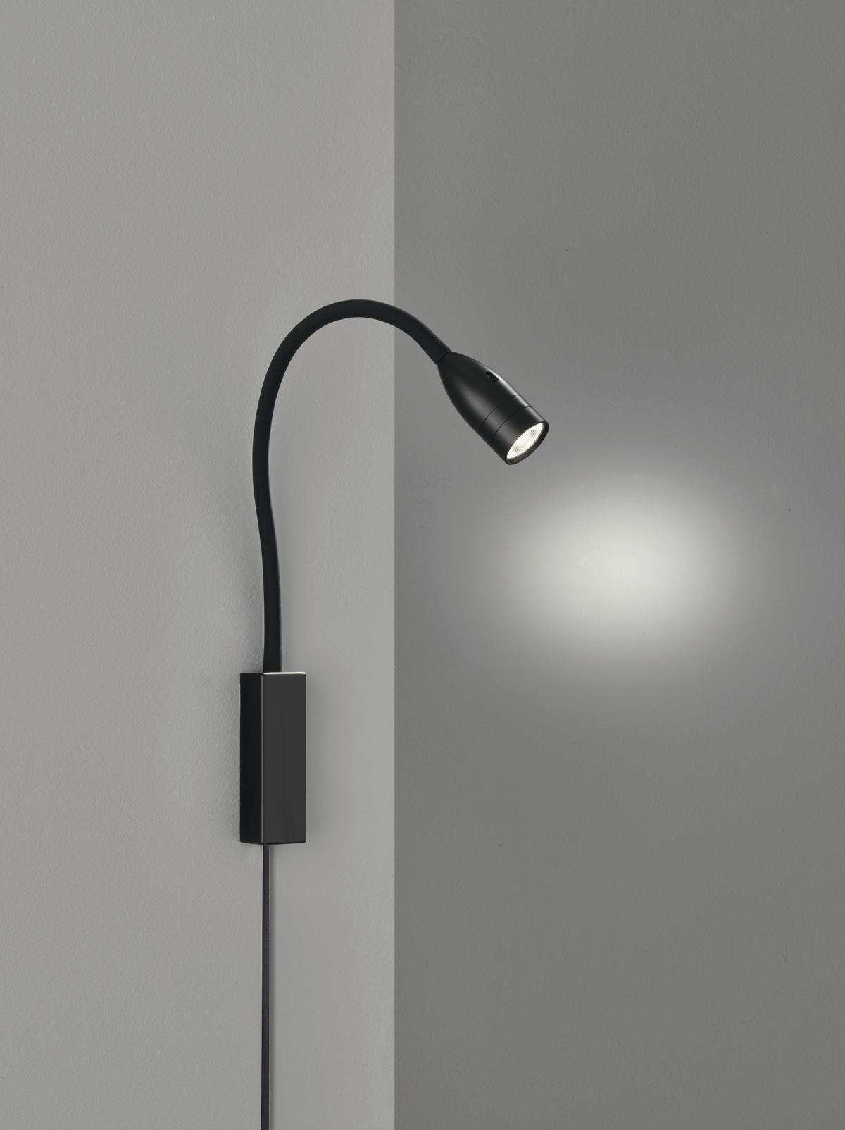 Wandleuchte Sten Schwarz max. 5 Watt - Schwarz, Basics, Metall (35/4/61cm) - Fischer & Honsel