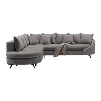 Ecksofa Graphitfarben - Schwarz/Graphitfarben, Modern, Textil/Metall (291/250cm) - Mömax