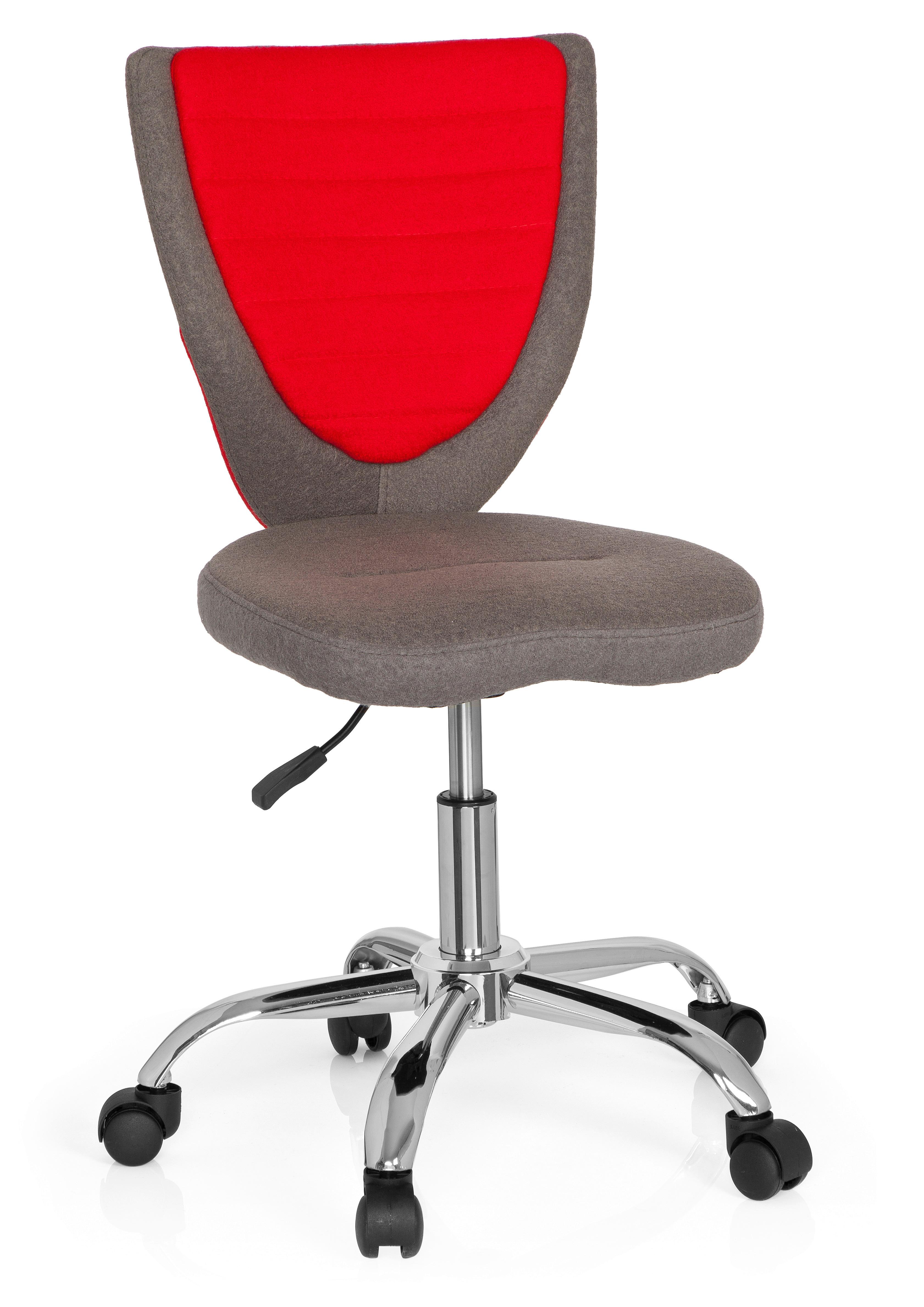 Jugenddrehstuhl Kiddy Comfort ca.41x94x41cm Grau,Rot - Rot/Silberfarben, MODERN, Kunststoff/Textil (41/94/41cm) - MID.YOU