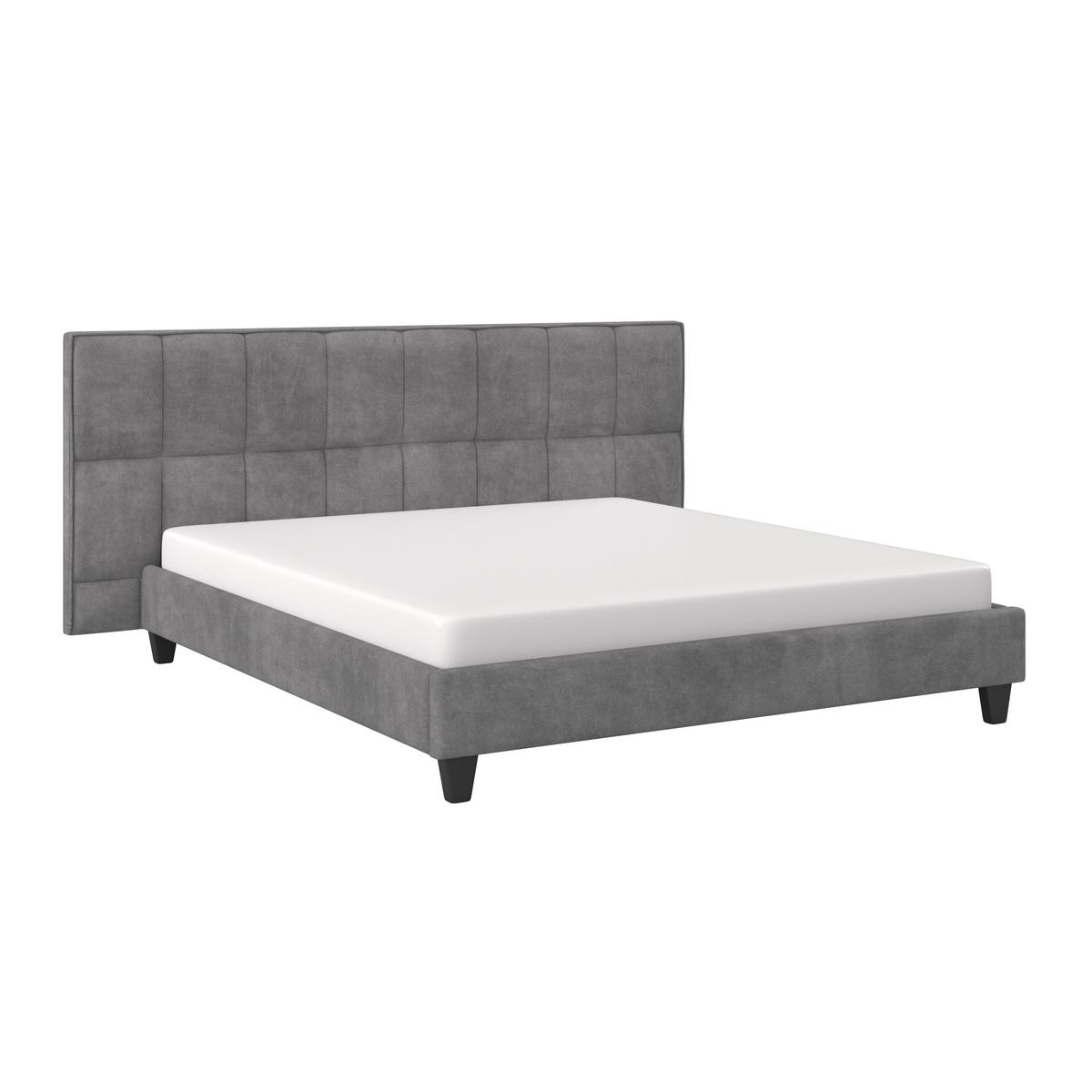 Pat tapițat Valeria cca 180X200 cm gri - gri, Modern, lemn/textil (180/200cm) - Bessagi Home