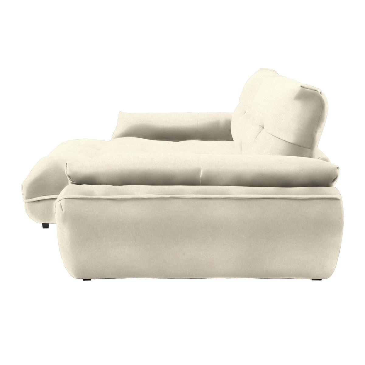 Wohnlandschaft Vivo Creme - Creme/Schwarz, MODERN, Kunststoff/Textil (179/63/317cm) - Premium Living