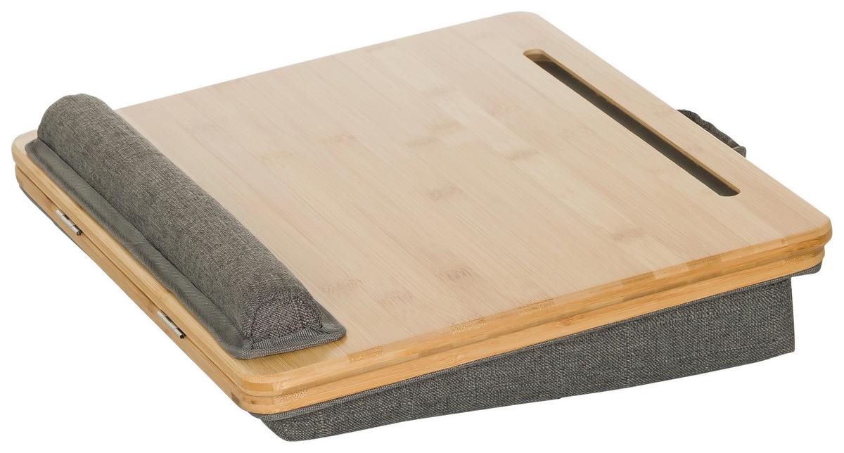 Podloga Za Prenosnik Comfilap Iii, Siva, Bambus - siva/rjava, Basics, tekstil/naravni materiali (42/9/34cm) - MID.YOU