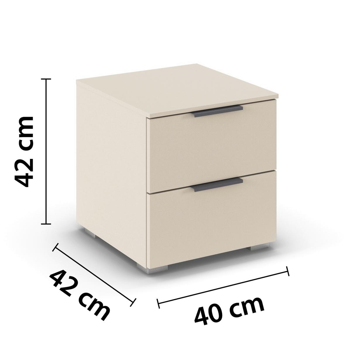 Noćni Ormarić Alabama - siva/boje šampanjca, Trend, drvni materijal/metal (40/42/42cm) - Modern Living