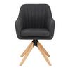 STOEL MET ARMELEUNINGEN LUCITA - Natuurlijke kleuren/Donkergrijs, Modern, Hout/Textiel (58/87/60cm) - Bessagi Home