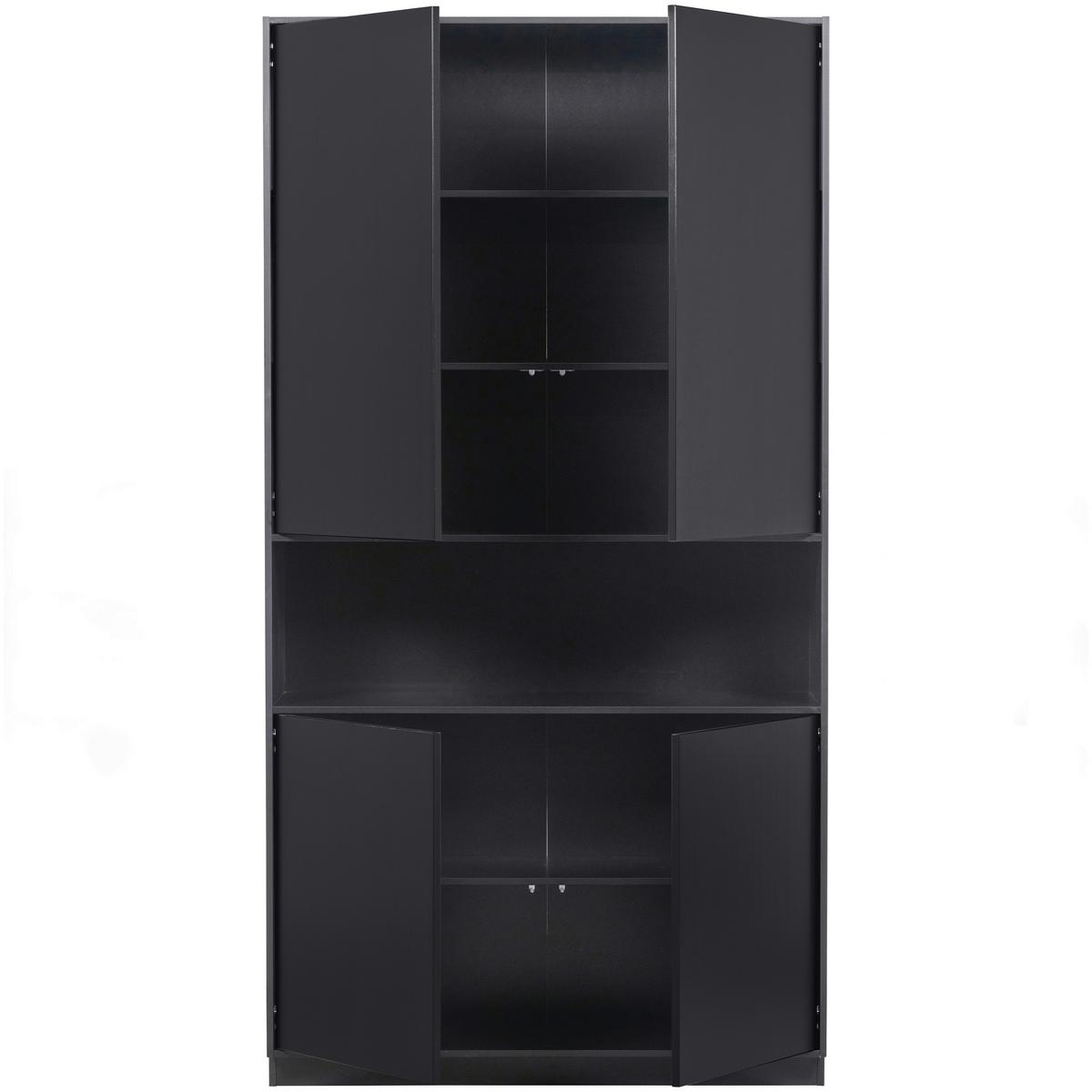 Buffet Finca Schwarz - Schwarz, Design, Holz (110/210/40cm) - Livetastic