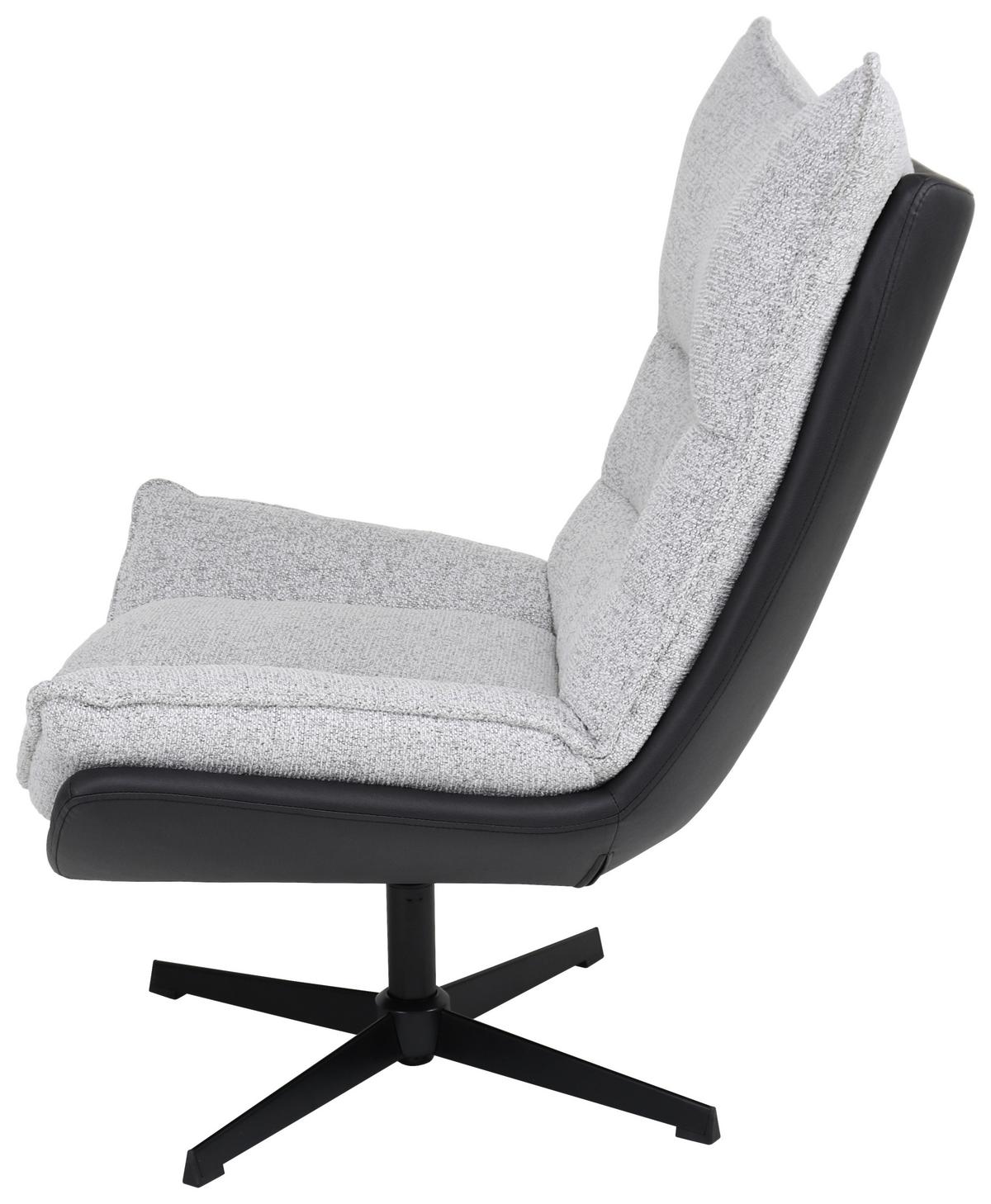 Fotel Audrey - krémszínű/fekete, Modern, textil/fa (82/104/89cm) - Mömax