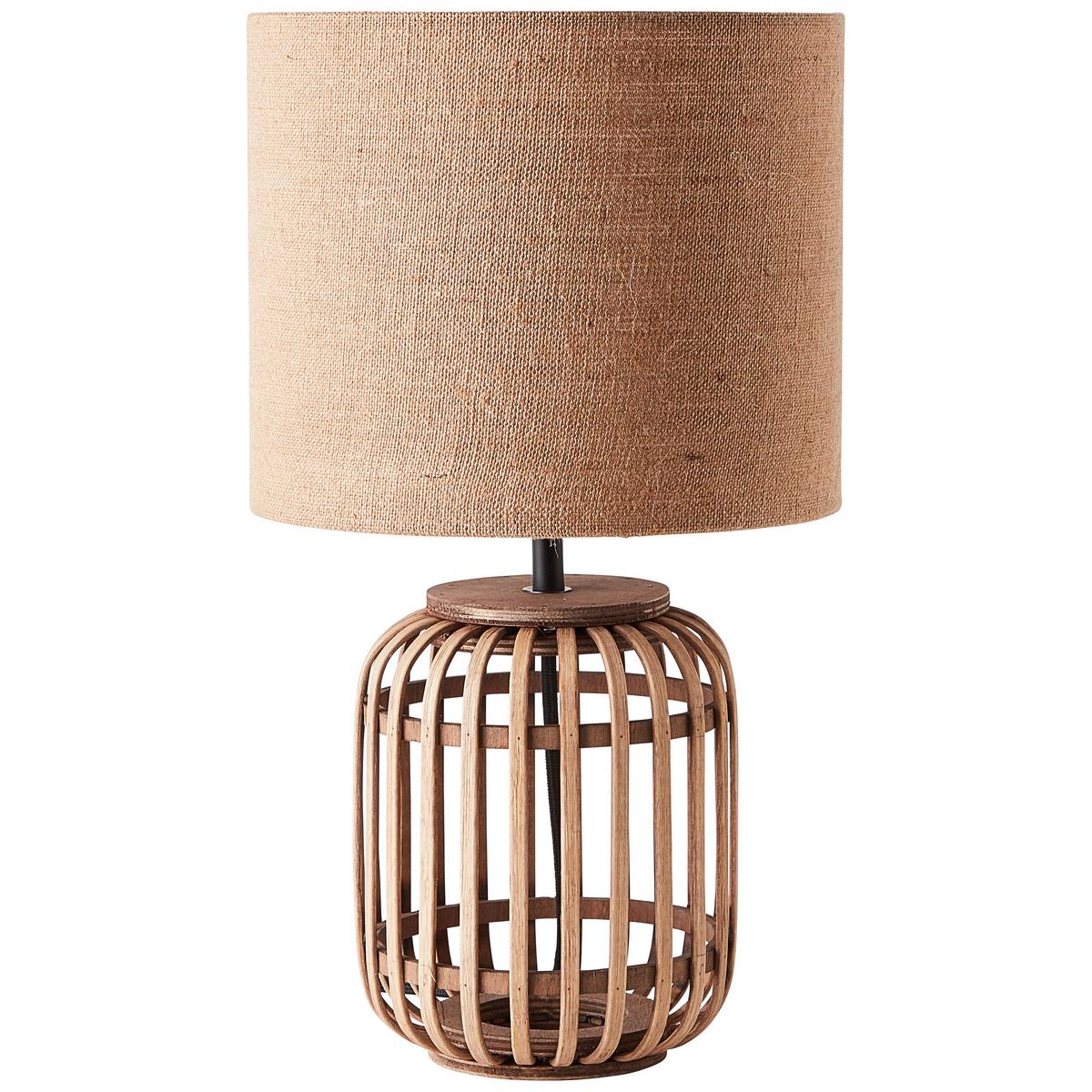 Tischleuchte Woodrow Naturfarben max. 52 Watt - Naturfarben, Natur, Holz/Textil (24/42,5cm) - Brilliant