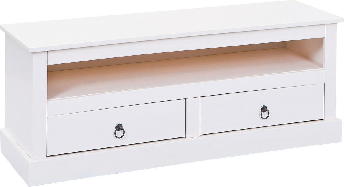 TV-Element Provence 3 ca. 118x45x39 cm Holz Weiß - Schwarz/Weiß, KONVENTIONELL, Holz/Metall (118/45/39cm) - MID.YOU