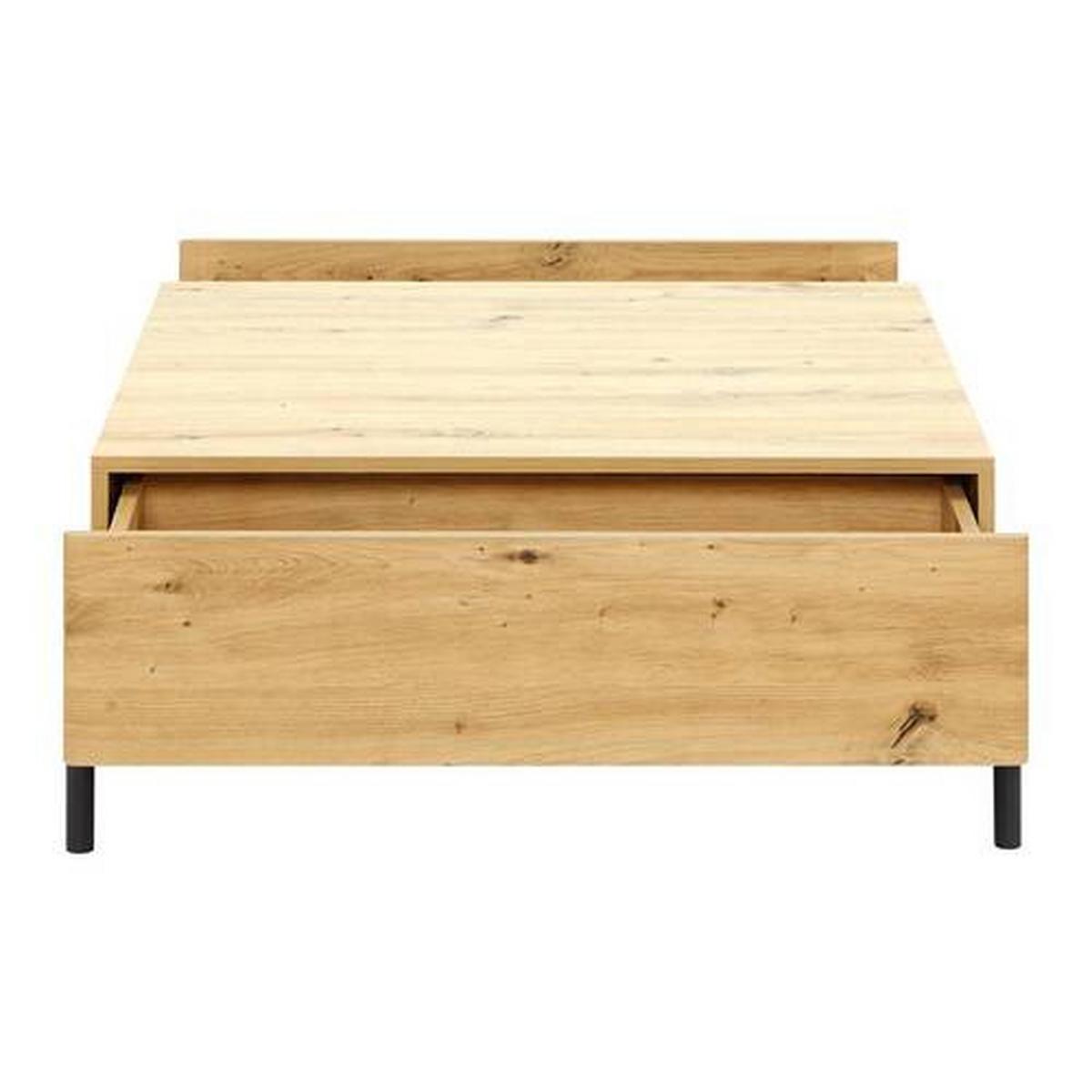 Stolić Jasmina - boje hrasta/crna, Moderno, drvo/metal (85/80/37cm) - Bessagi Home