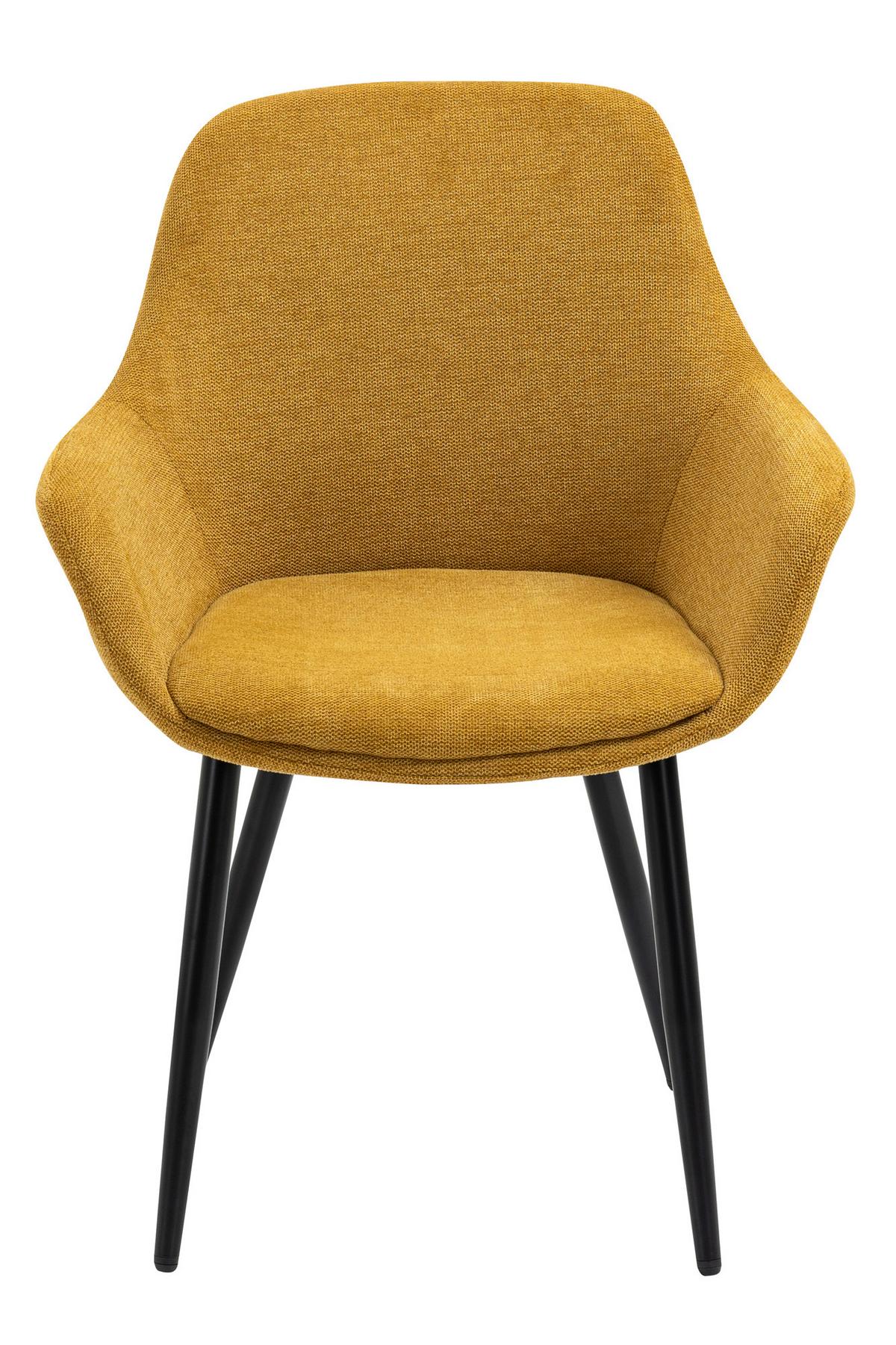 Set Naslanjačev Lena, Rumena, 2-Delni - rumena/črna, Moderno, kovina/tekstil (64/86/59cm) - Livetastic