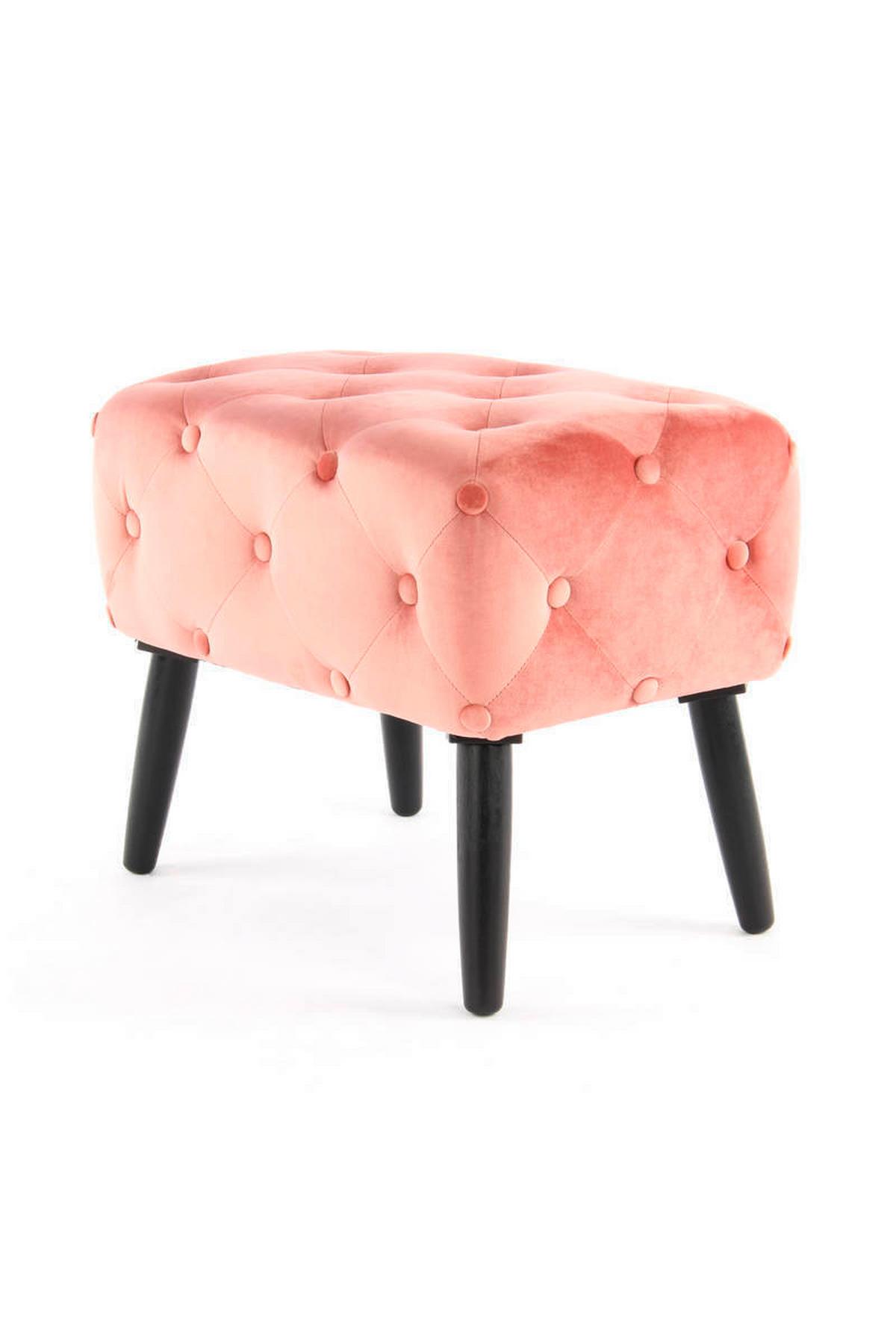 Hocker Piano ca. 40x48 cm Rosa Samt - Schwarz/Rosa, Basics, Holzwerkstoff/Textil (40/48/60cm) - Kayoom