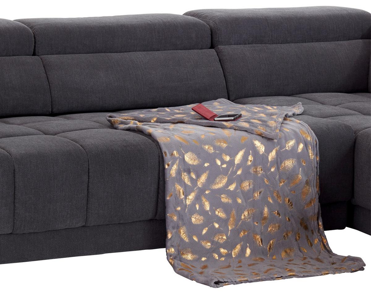 Sedežna Garnitura Hogan, Siva, Relax Funkcija - srebrne barve/siva, Moderno, kovina/tekstil (299/212cm) - Modern Living