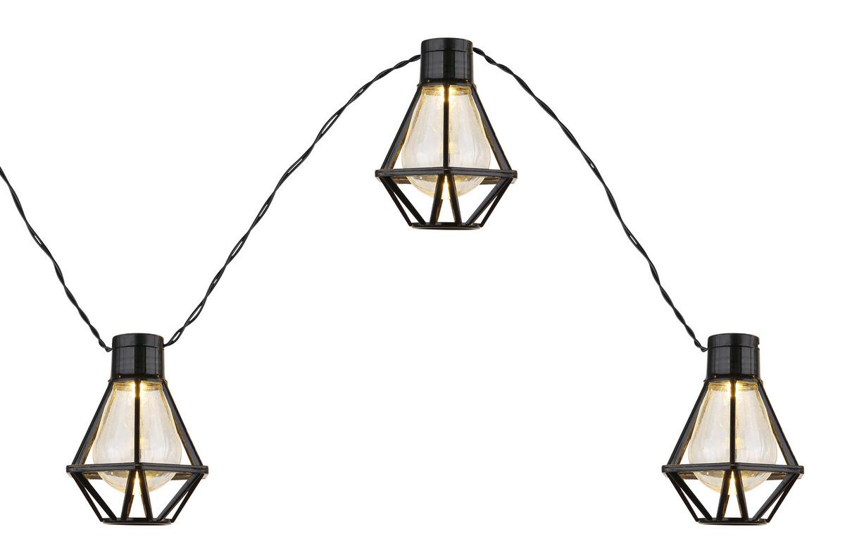 LICHTERKETTE 29830-10 IN-OUTDOOR - Klar/Schwarz, Konventionell, Kunststoff (230/8/10cm) - Globo