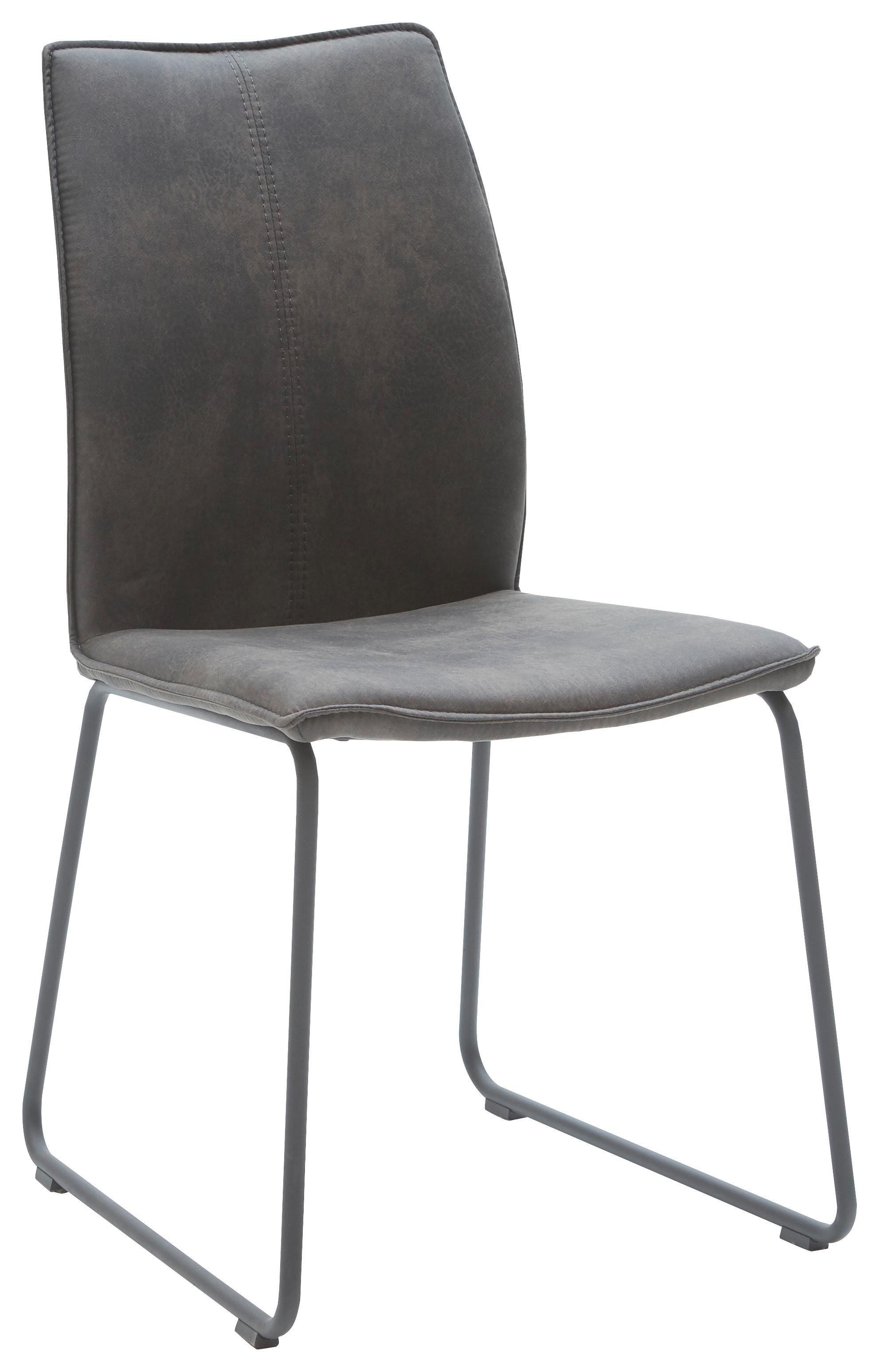 KRZESŁO MIRA - antracytowy, Design, metal/tkanina (46/93/57cm) - Dieter Knoll