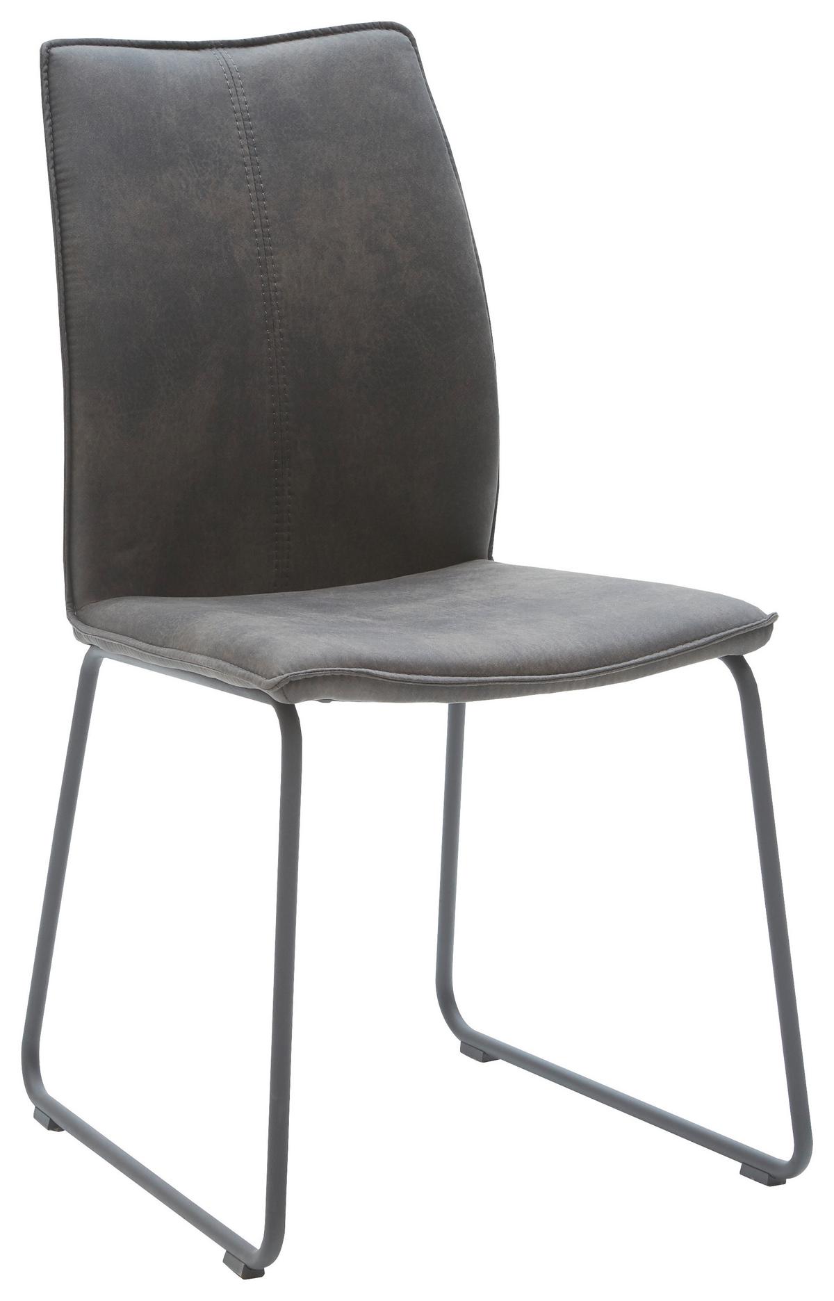 KRZESŁO MIRA - antracytowy, Design, metal/tkanina (46/93/57cm) - Dieter Knoll