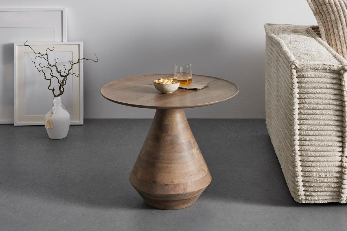 Beistelltisch Laya aus Mangoholz - Grau, ROMANTIK / LANDHAUS, Holz (58/52/58cm) - Zandiara