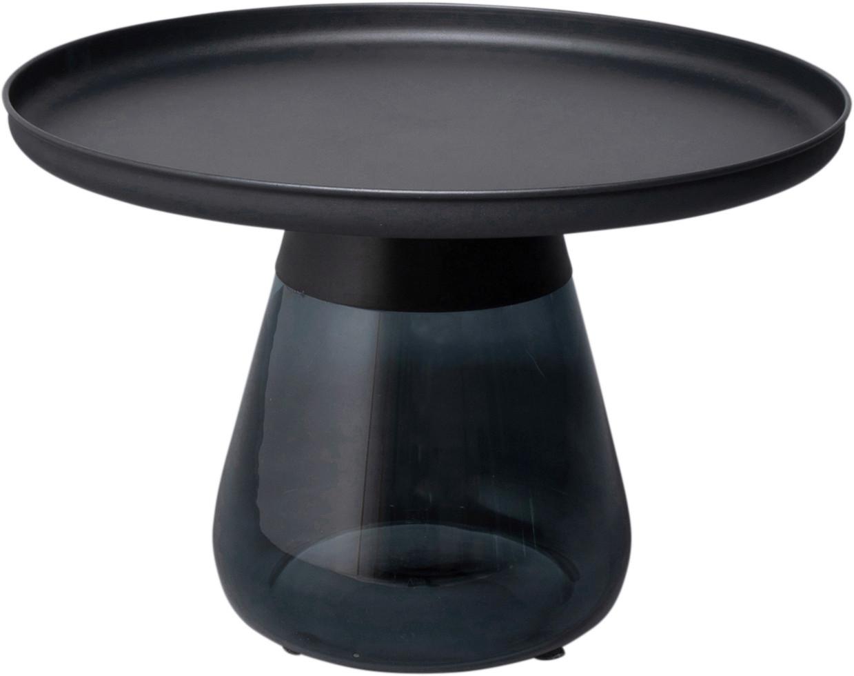 Beistelltisch Bottiglia Schwarz/Blaugrau - Blaugrau/Schwarz, MODERN, Glas/Metall (60/43/60cm) - Kare-Design