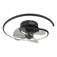 DECKENVENTILATOR 03660 - Schwarz/Grau, Design, Kunststoff/Metall (45/13,9cm) - Globo