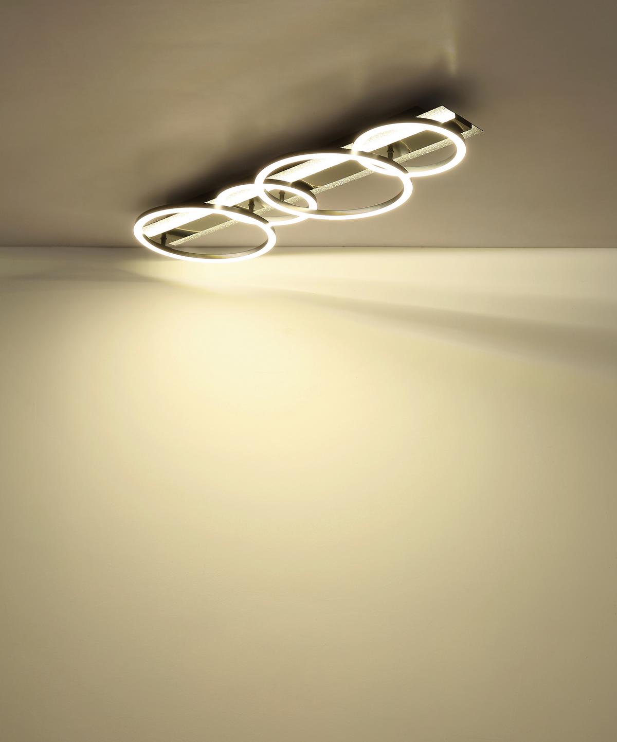 Led Stropna Svjetiljka Norberto - bijela/srebrne boje, Design, metal/plastika (86,2/30/8,8cm) - Globo