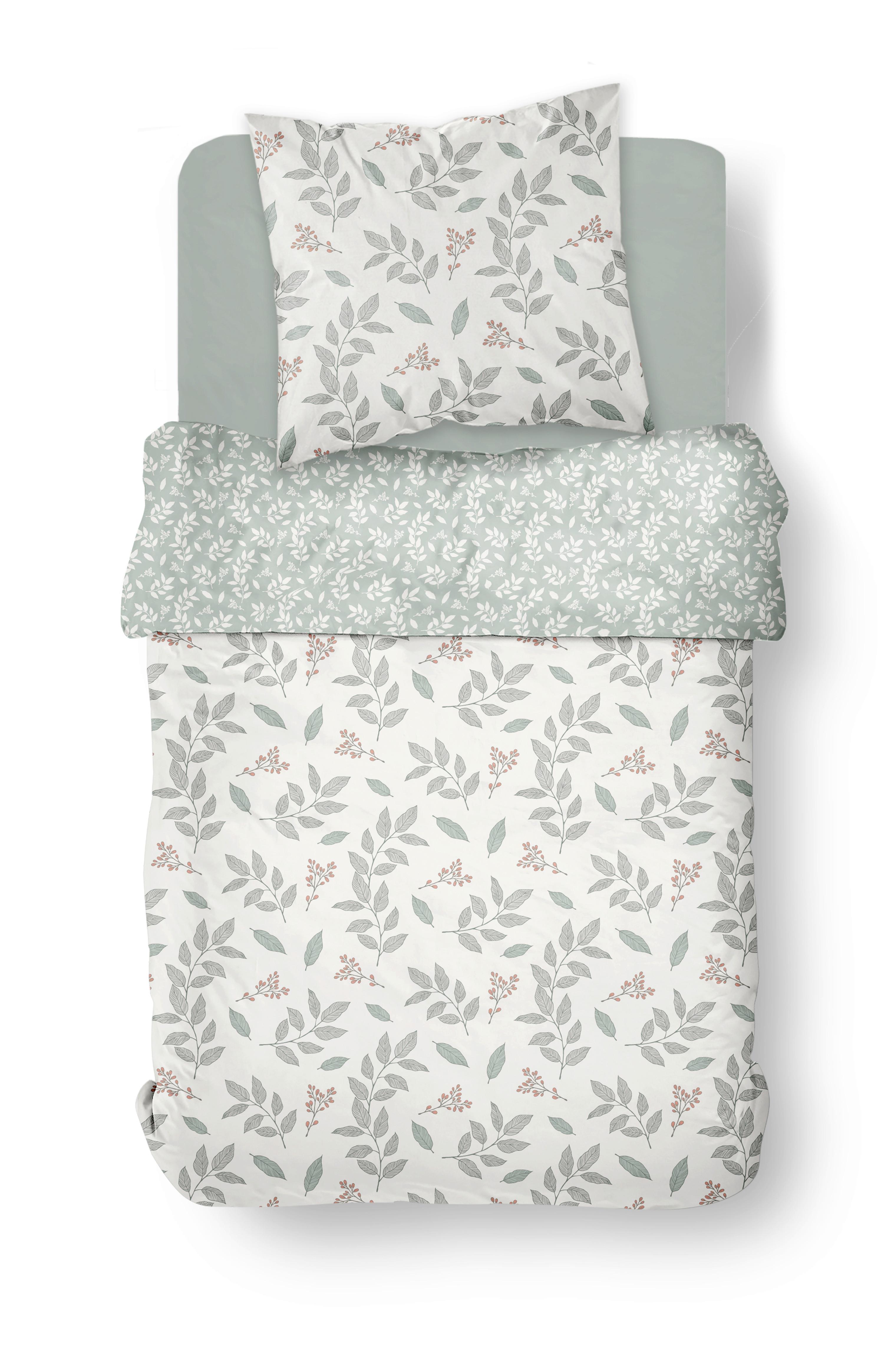 Ágyneműhuzat-garnitúra Flannel - mentazöld/fehér, textil (140/200cm)
