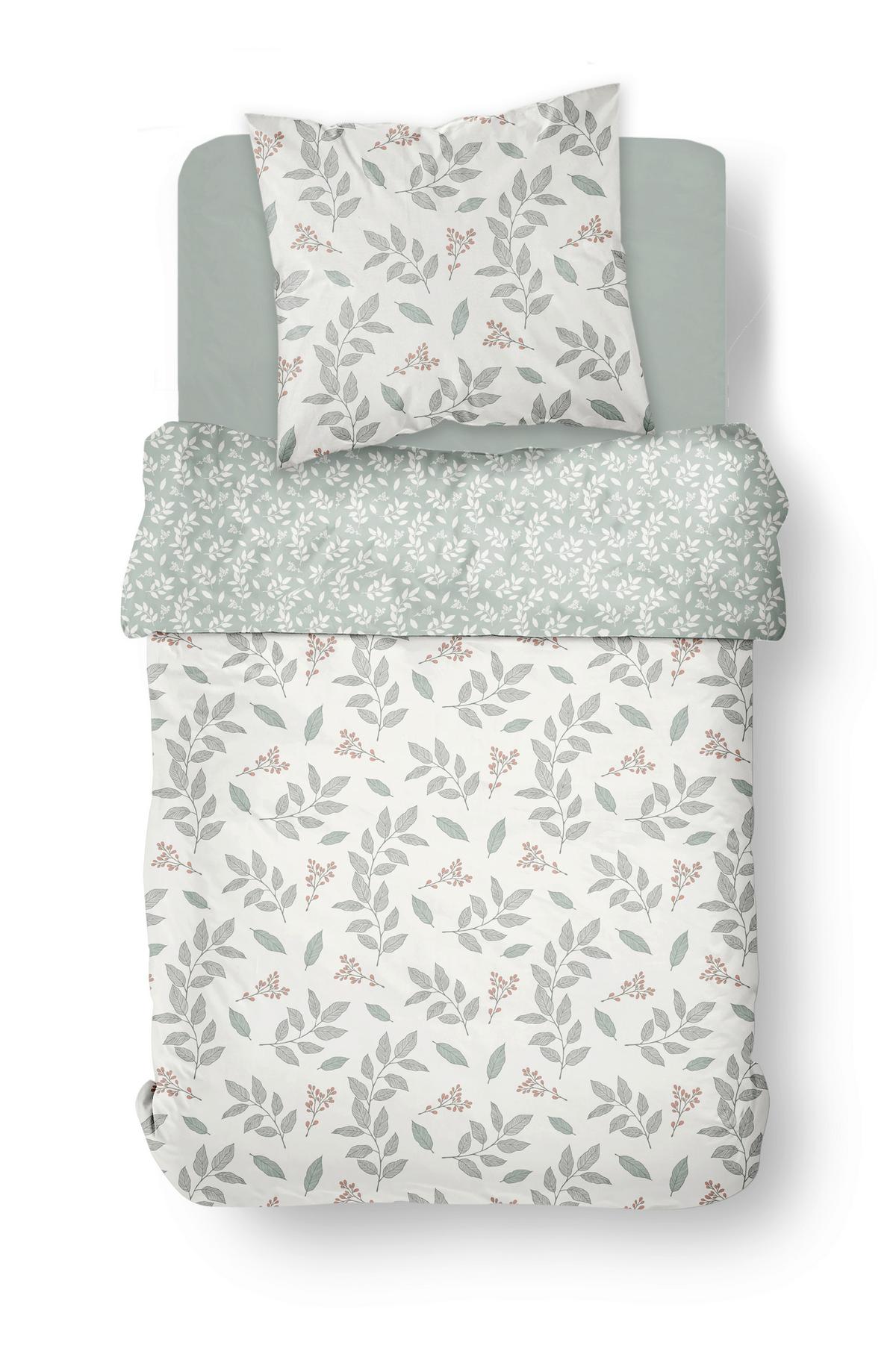 Ágyneműhuzat-garnitúra Flannel - mentazöld/fehér, textil (140/200cm)