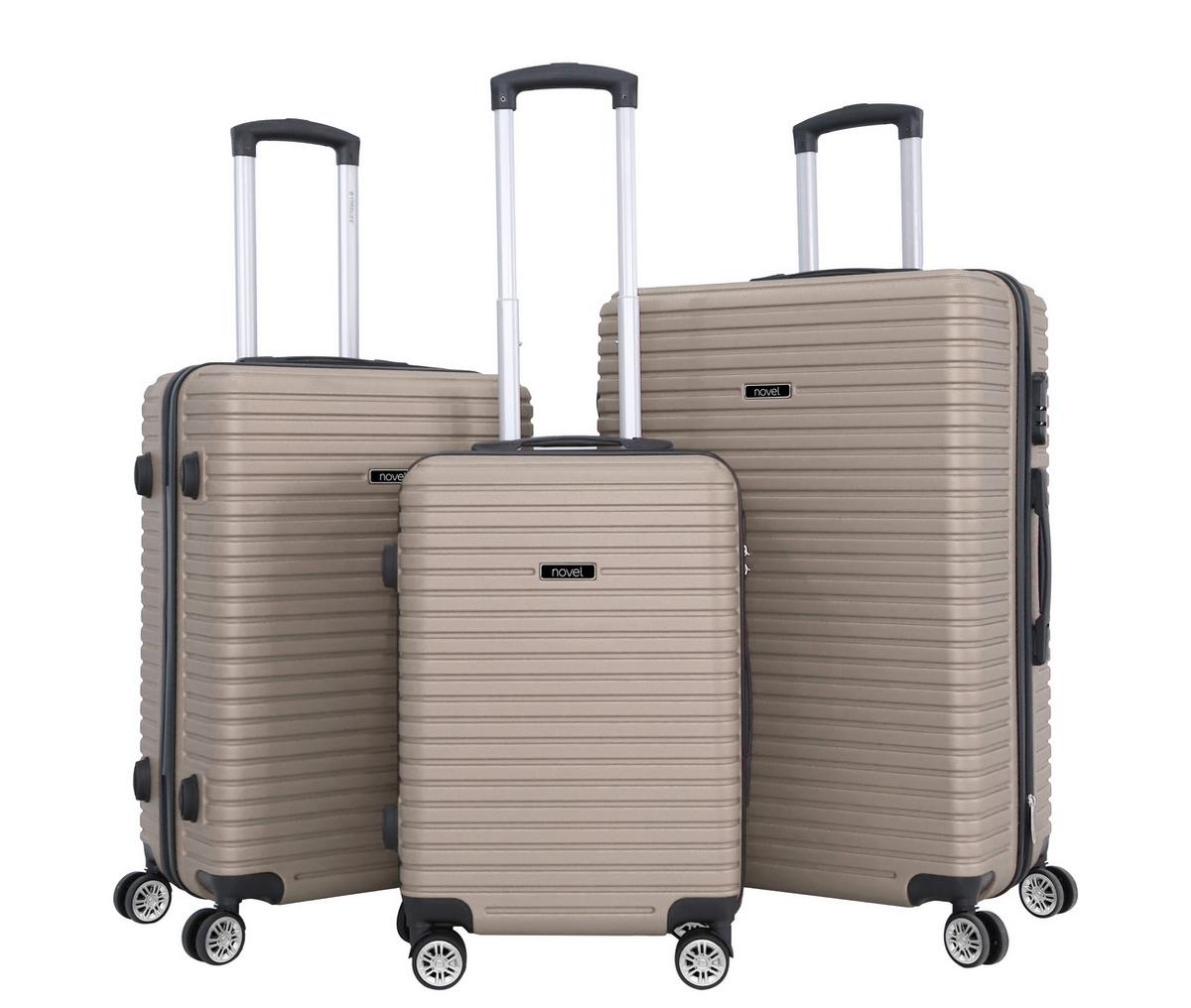 ZESTAW WALIZEK PODRÓŻNYCH LTS-18778 - kolor złoty, Basics, tworzywo sztuczne/metal - Novel