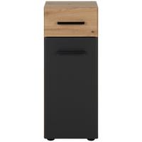 meuble bas in Grau/Eichefarben - Eichefarben/Schwarz, Modern, Holzwerkstoff/Kunststoff (30/76/30cm) - Mömax