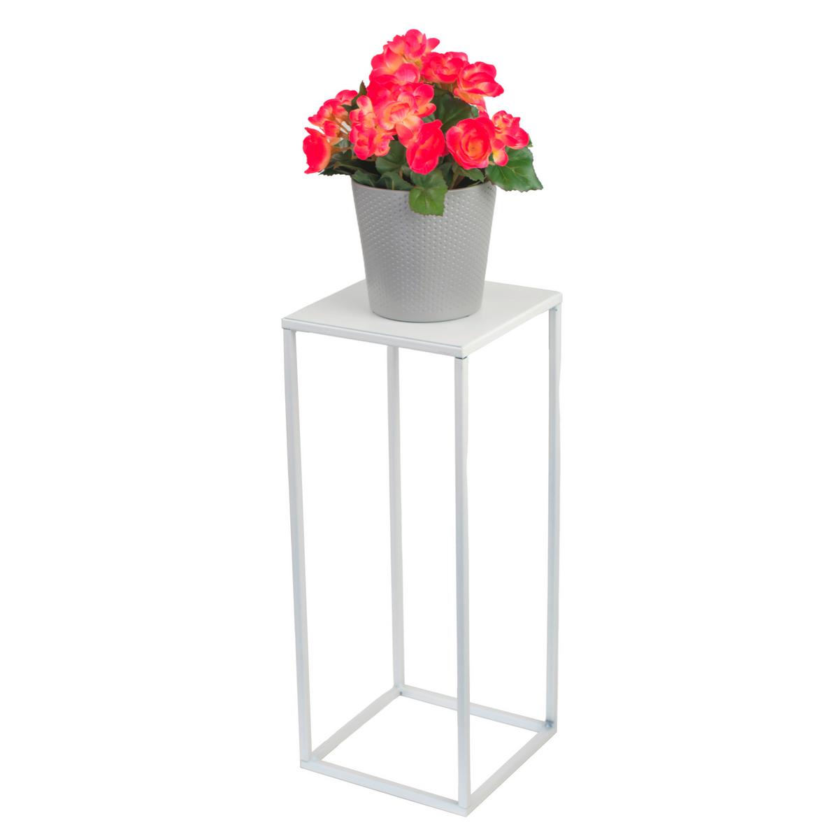 Blumenständer Weiß - Weiß, Basics, Metall (19/47/19cm)