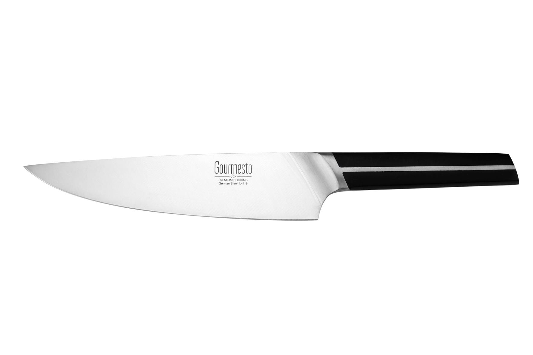 Chefmesser Profi Line ca. 33,3cm - Edelstahlfarben/Schwarz, Konventionell, Kunststoff/Metall (33,3cm) - Gourmesto