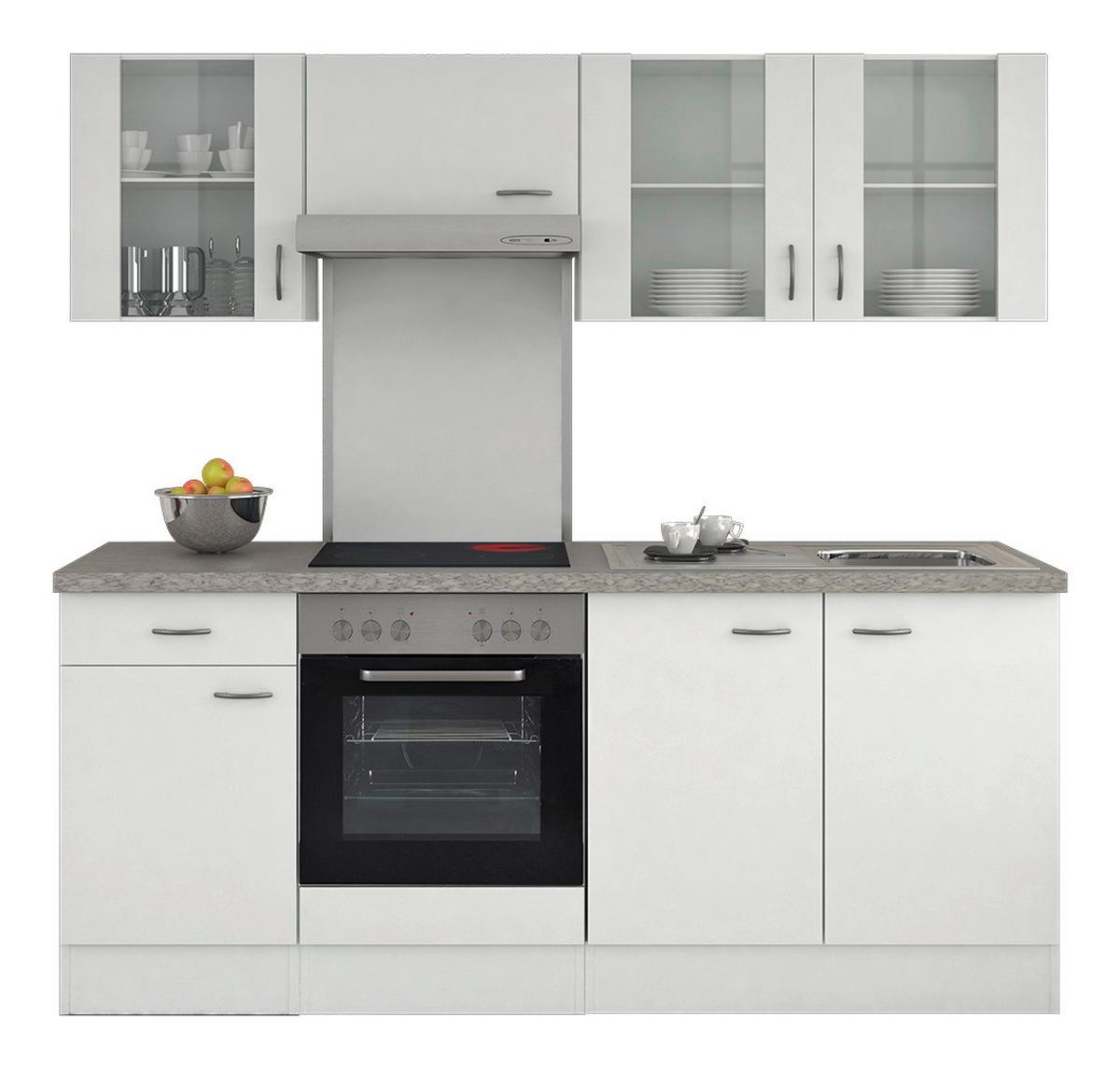 Kuhinjski Blok Brez Aparatov Wito, Bela - barve nerjavečega jekla/bela, Konvencionalno, umetna masa/leseni material (210cm) - FlexWell