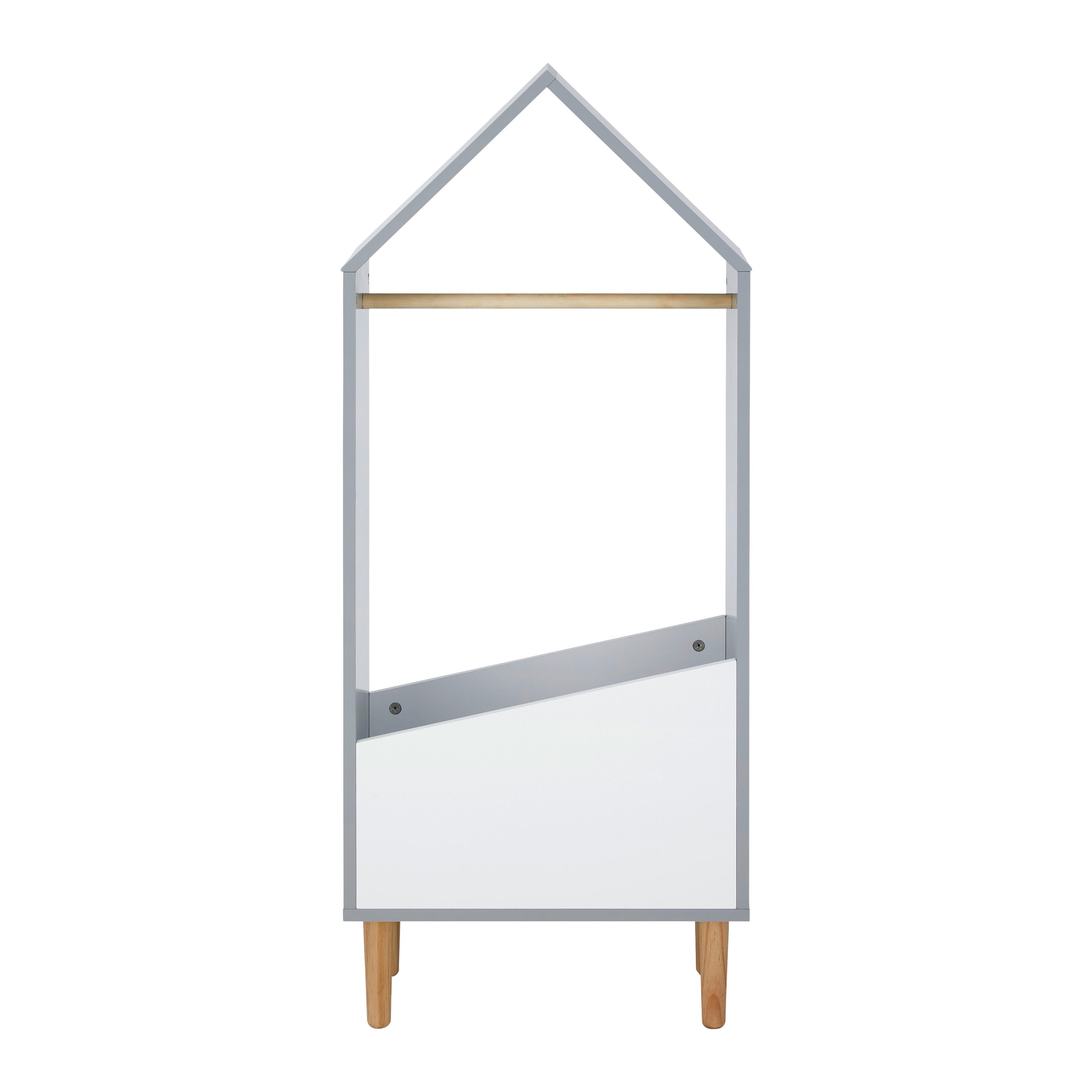 Kinderkleiderschrank Adelia Weiß/Grau ca. 48x116x30 cm - Weiß/Grau, MODERN (48/116/30cm) - Bessagi Kids