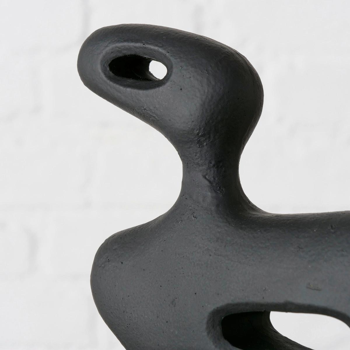 Skulptur Peco II in Schwarz - Schwarz, MODERN, Naturmaterialien (15/28/7,5cm) - Modern Living