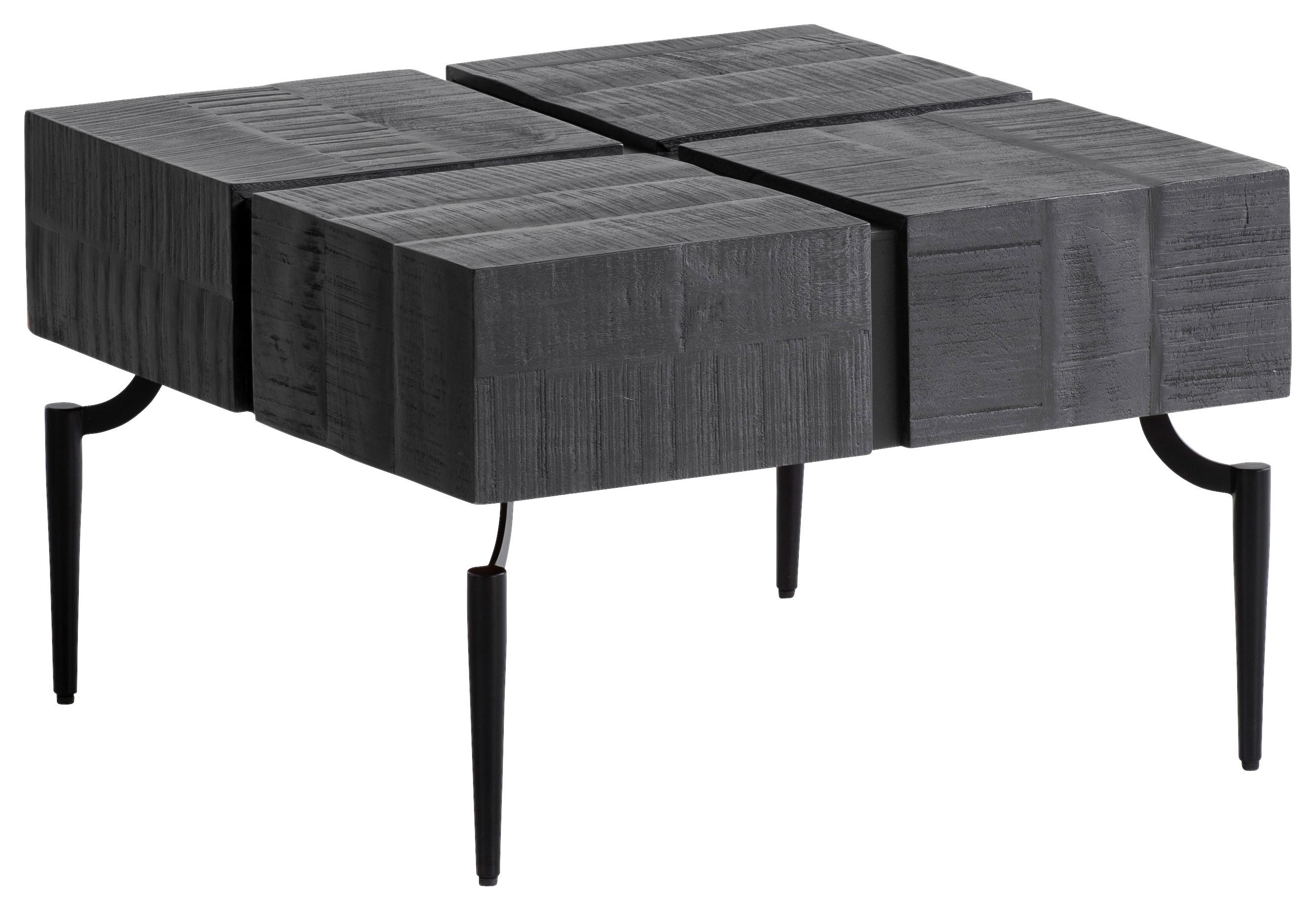 Klubska Miza Wl6.980 - črna, Design, kovina/les (60/60/40cm) - Livetastic