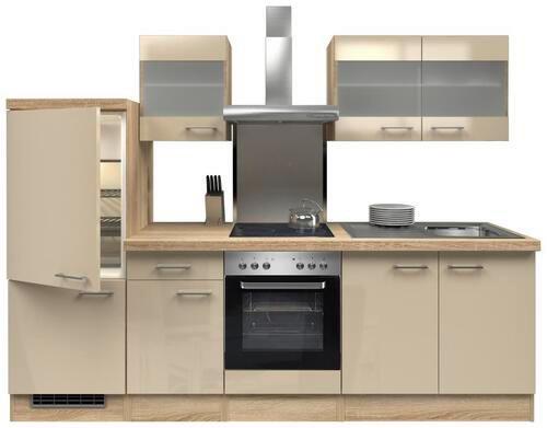 Kuhinjski Blok Z Aparati Nepal, Kašmir, Barva Hrasta - barve nerjavečega jekla/kašmir, Moderno, kovina/steklo (270cm) - FlexWell