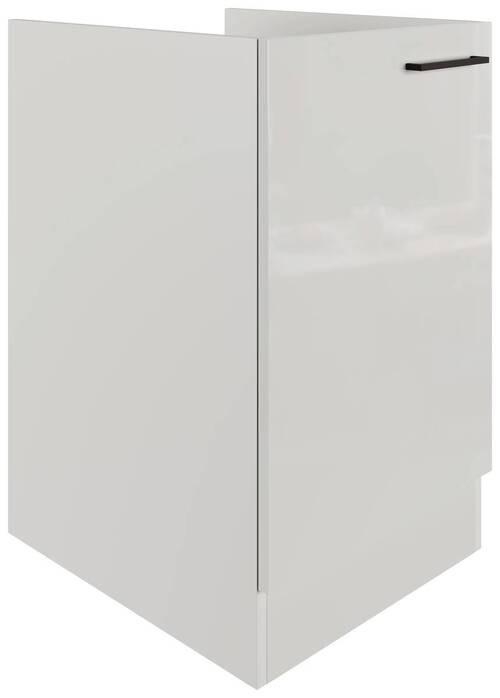 Spülenunterschrank in Lichtgrau glänzend - Schwarz/Grau, MODERN, Holzwerkstoff/Metall (50/82/60cm) - FlexWell